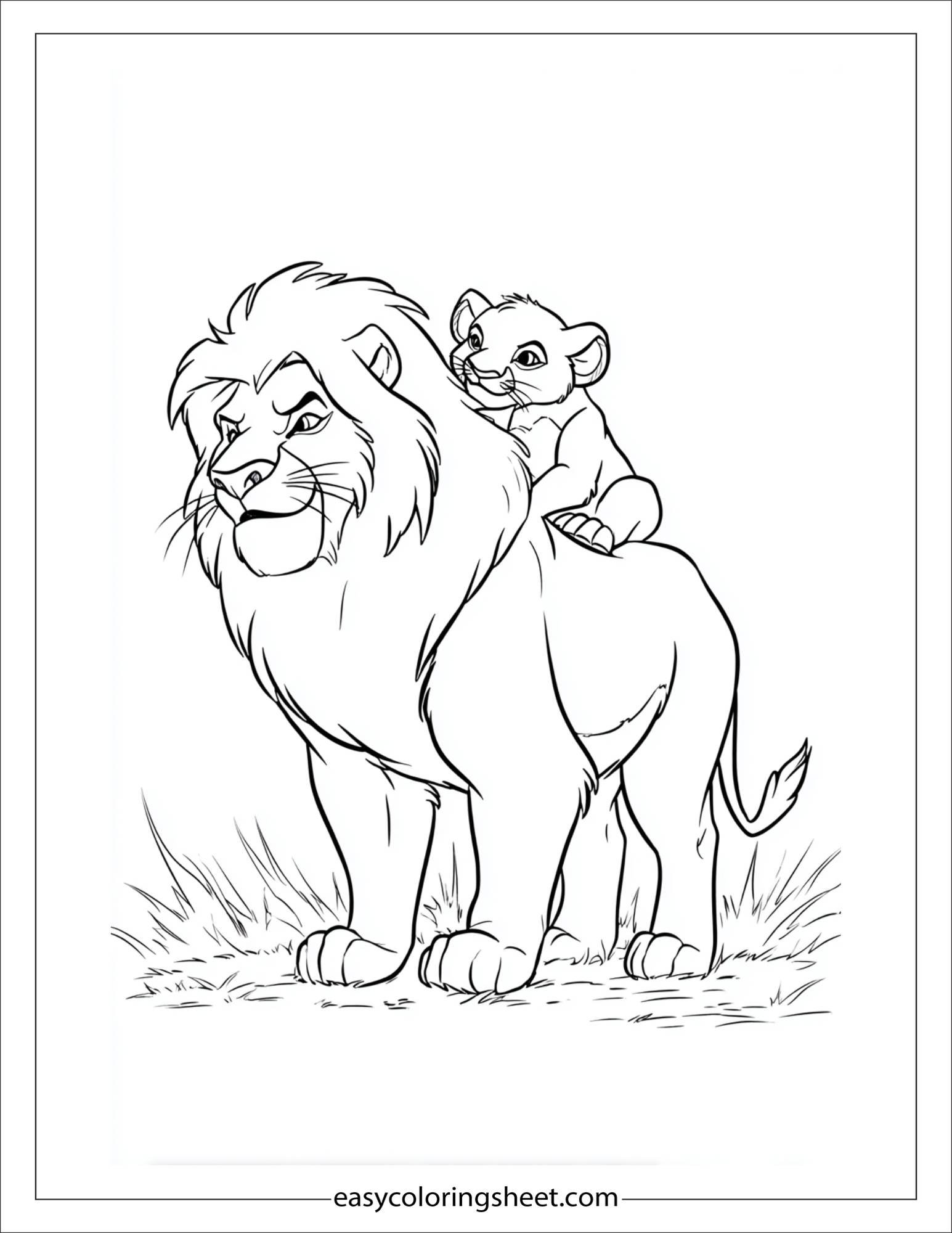 The Brave Lion carrying a cub