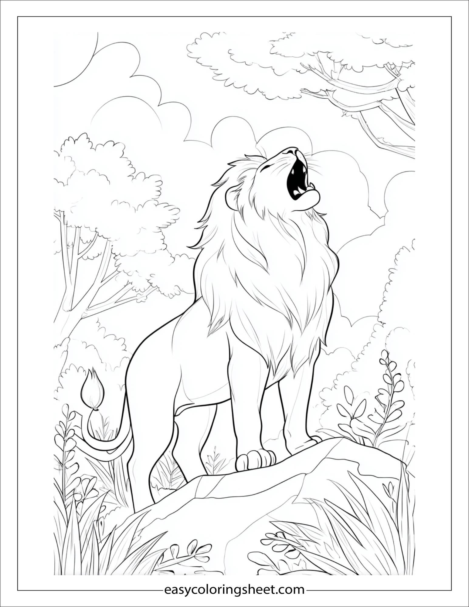 The Brave Lion howling with pride