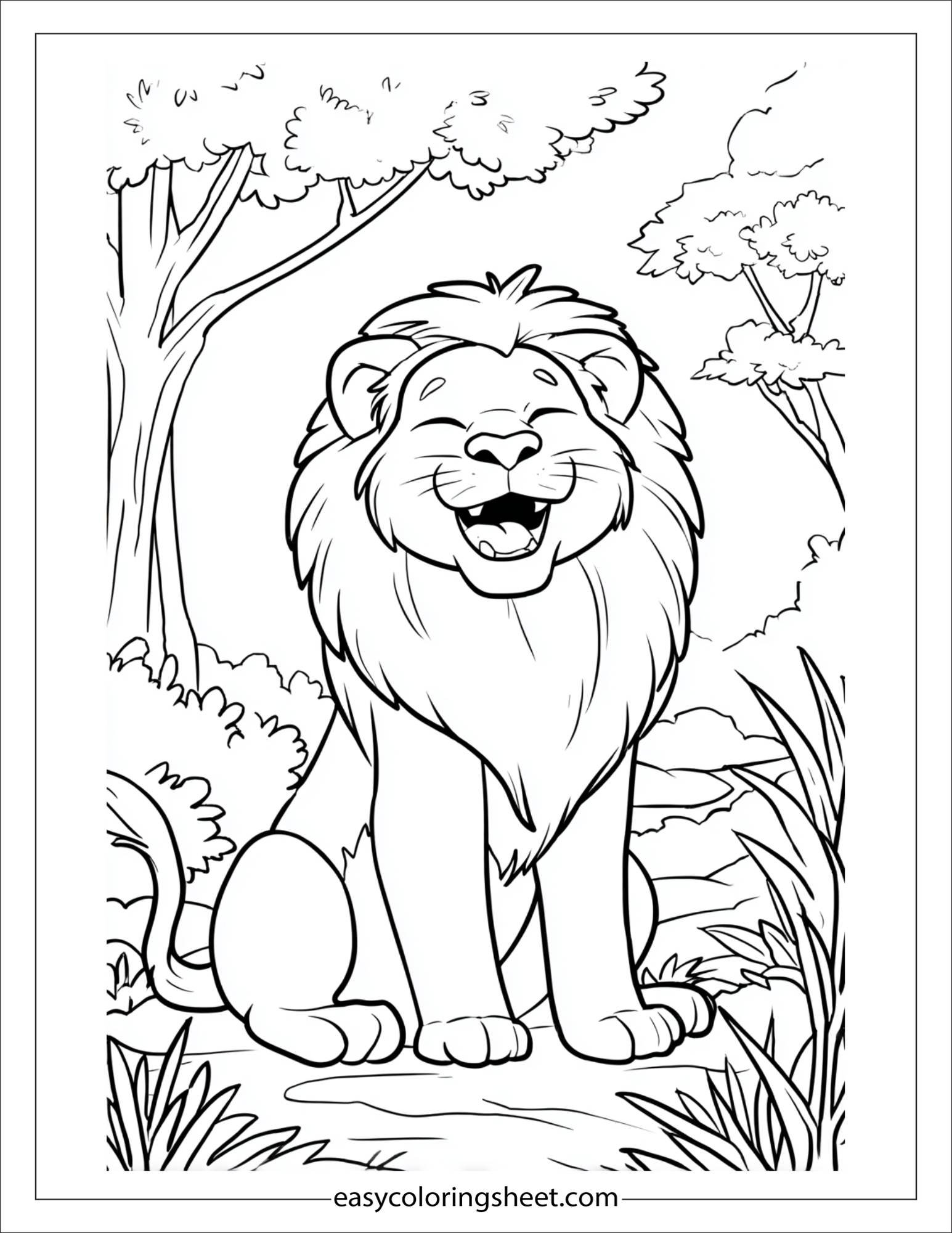 The Brave Lion laughing happily