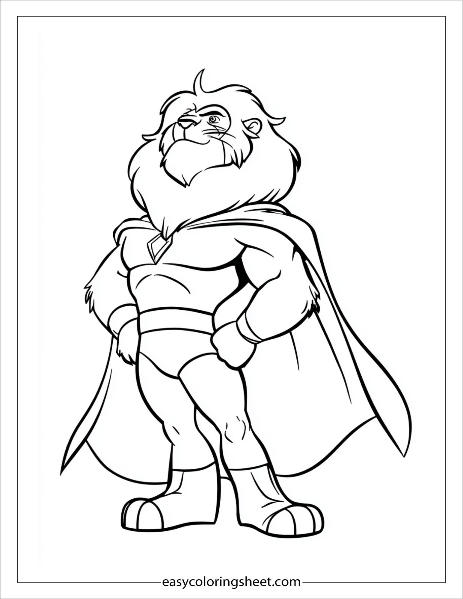 The Brave Lion posing like hero