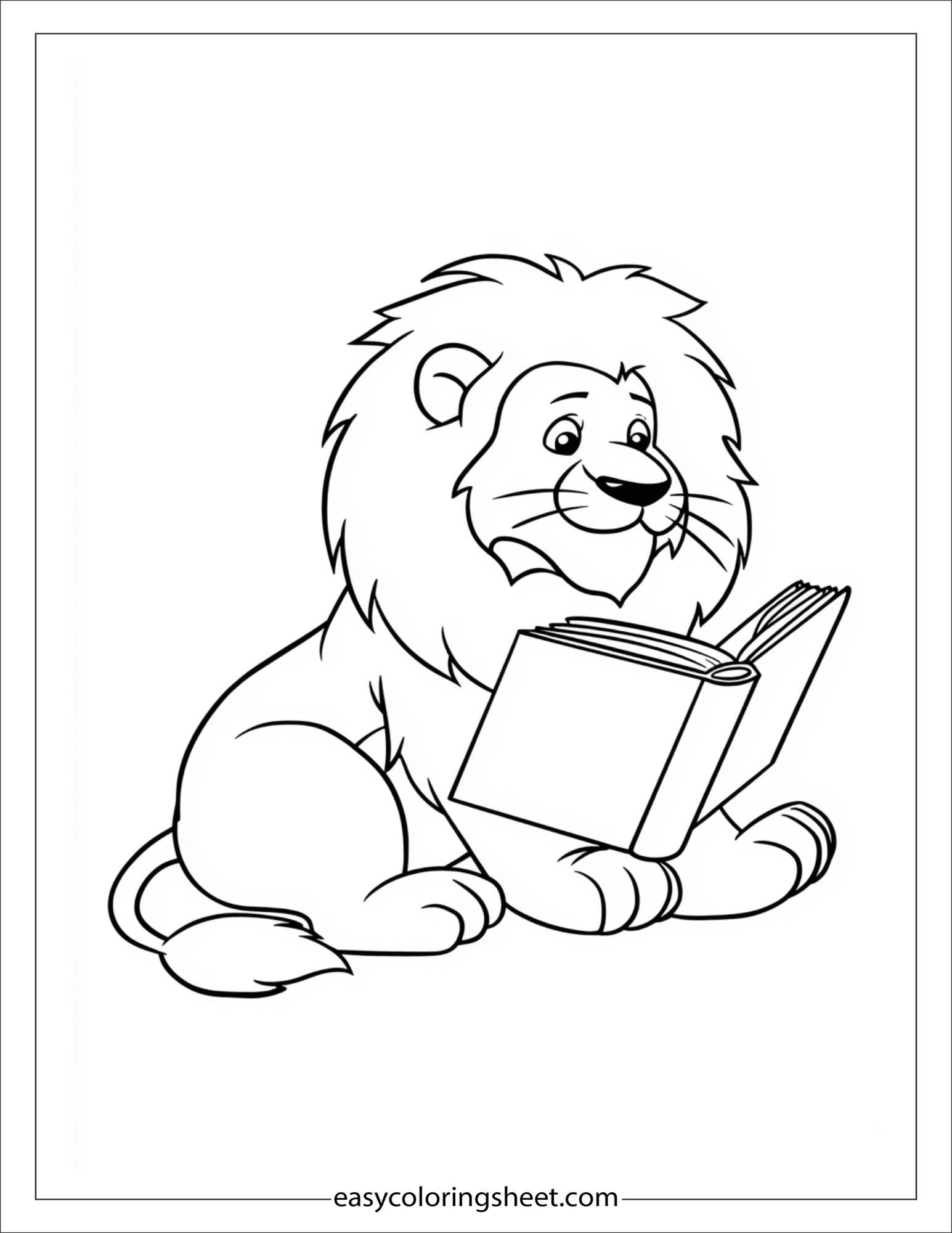 The Brave Lion reading a book