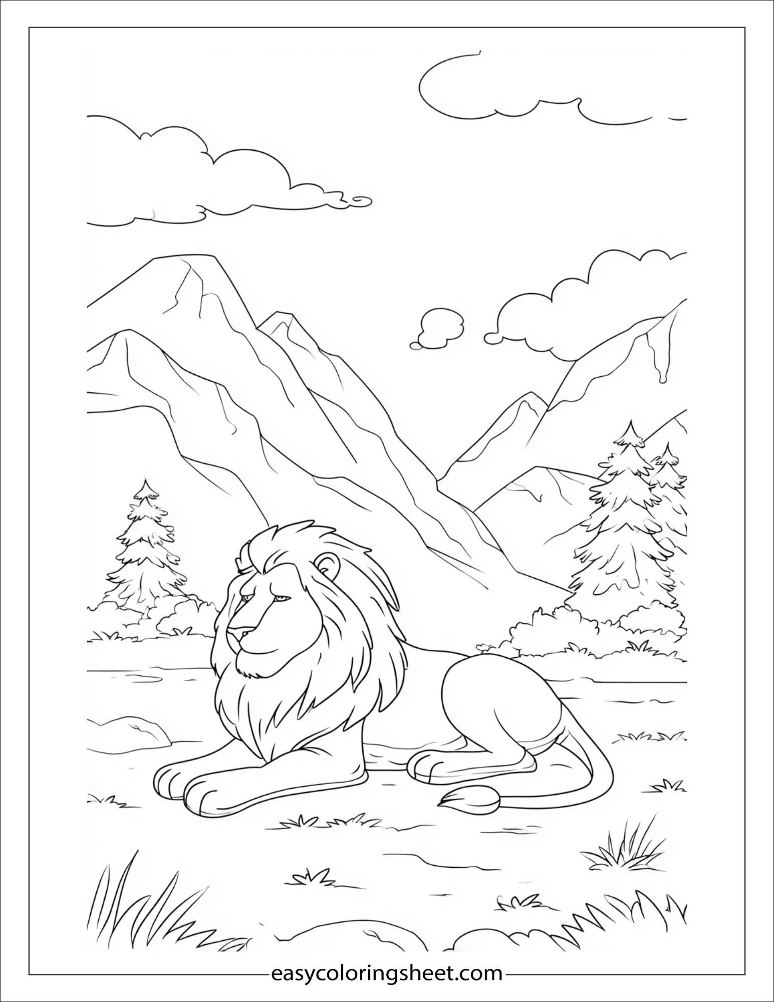 The Brave Lion resting peacefully