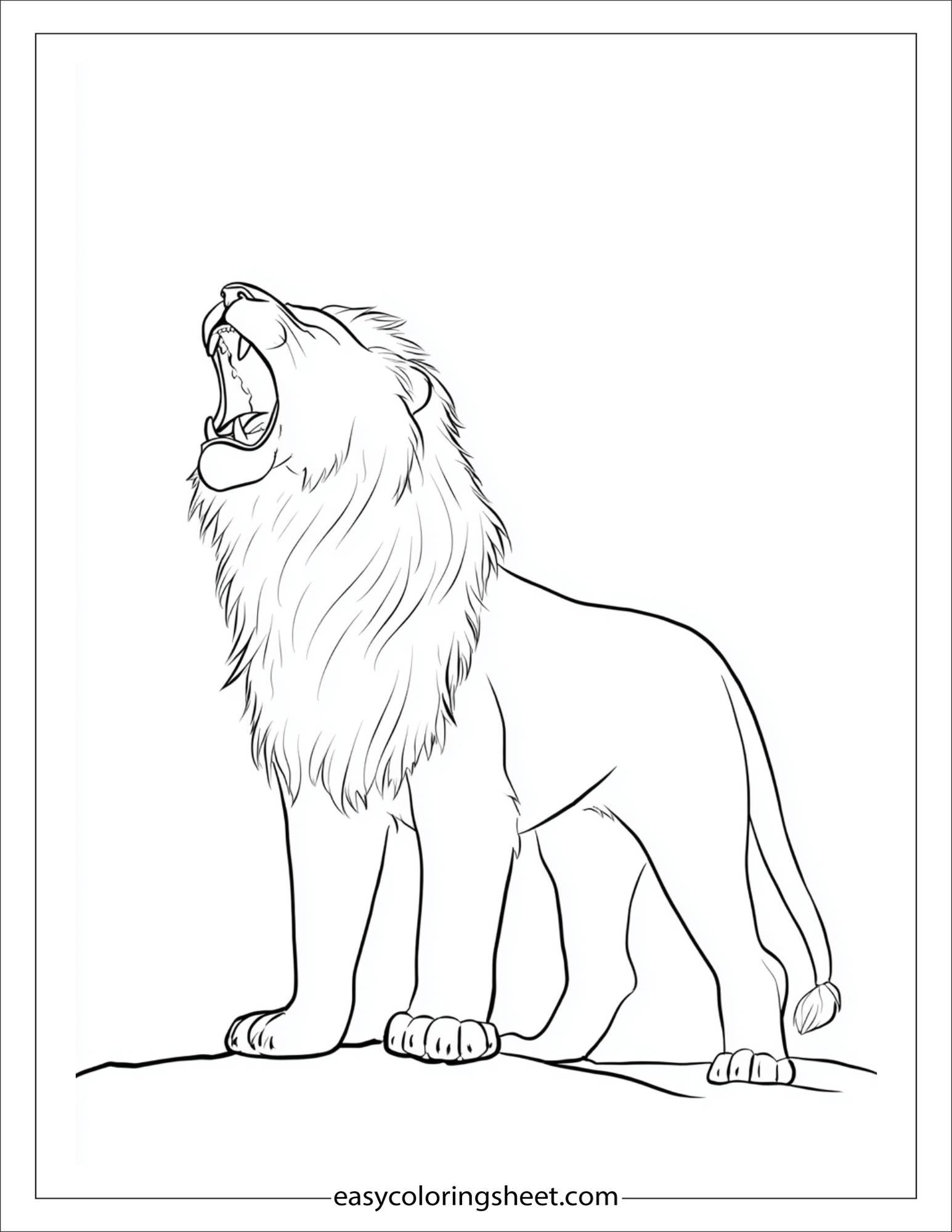 The Brave Lion roaring proudly