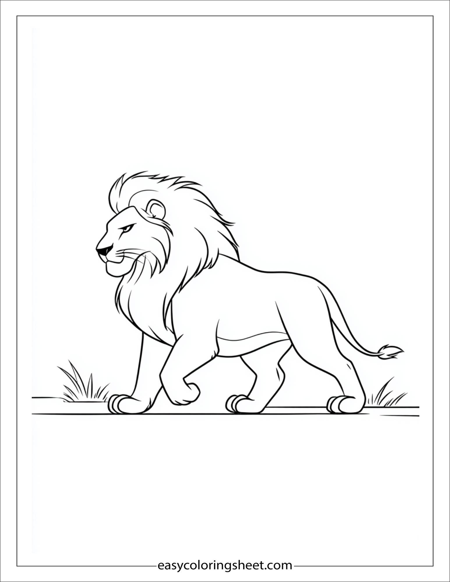 The Brave Lion walking with confidence