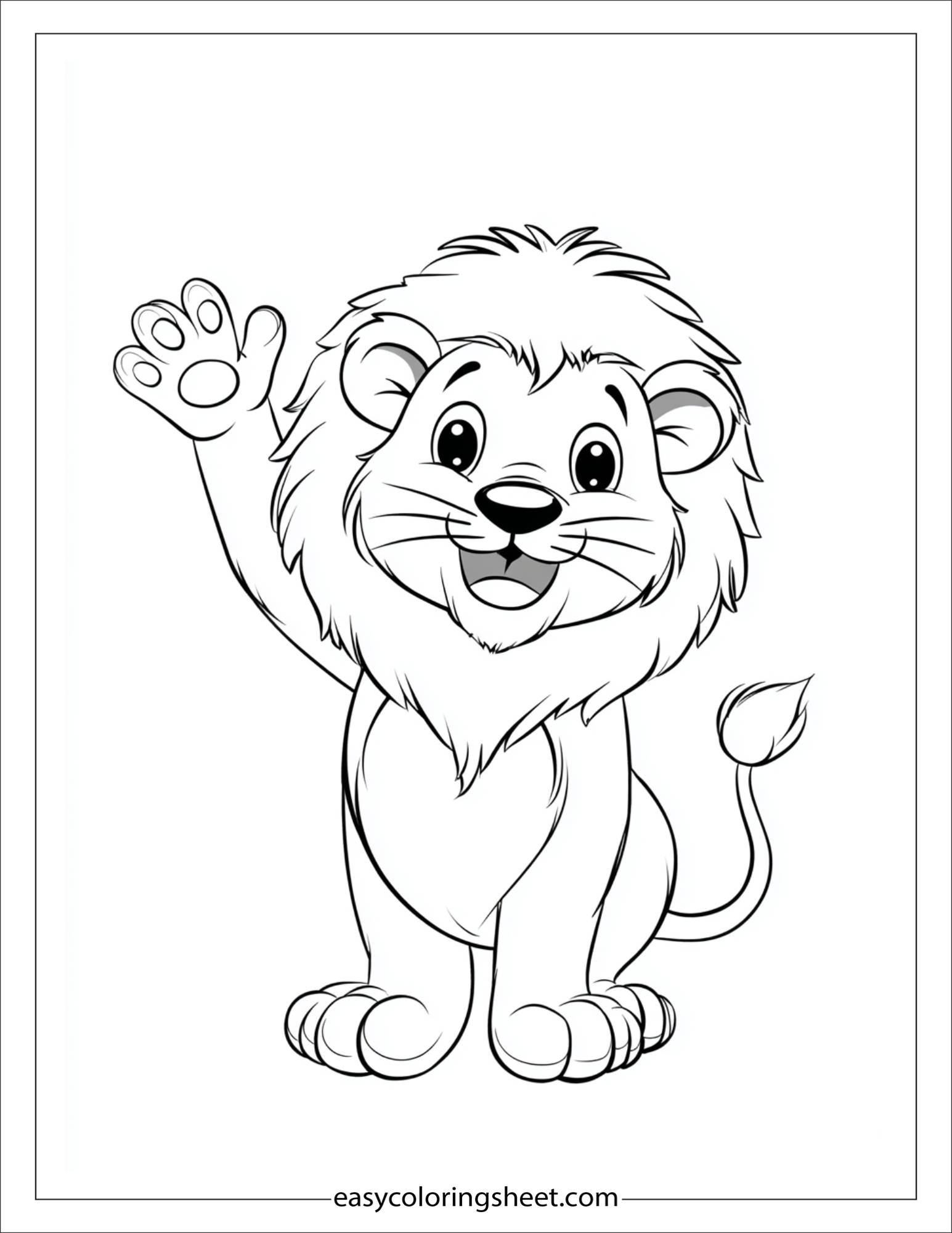 The Brave Lion waving paw