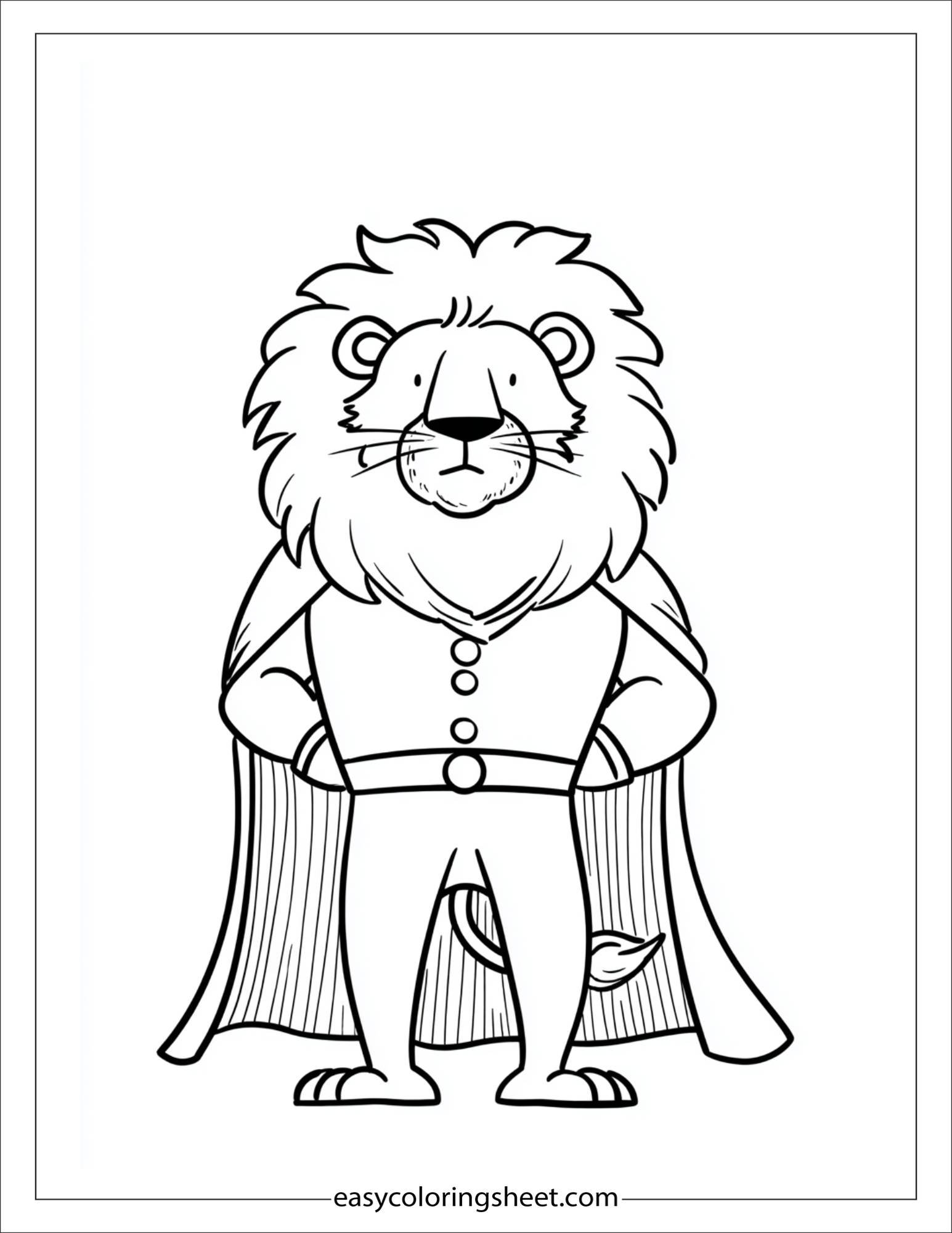 The Brave Lion wearing a cape
