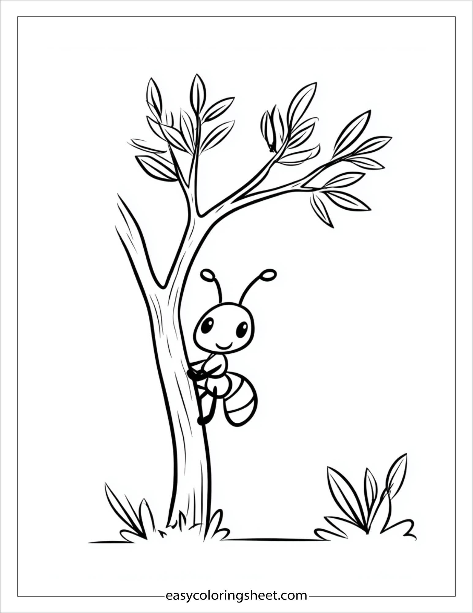 The Busy Ant climbing tree