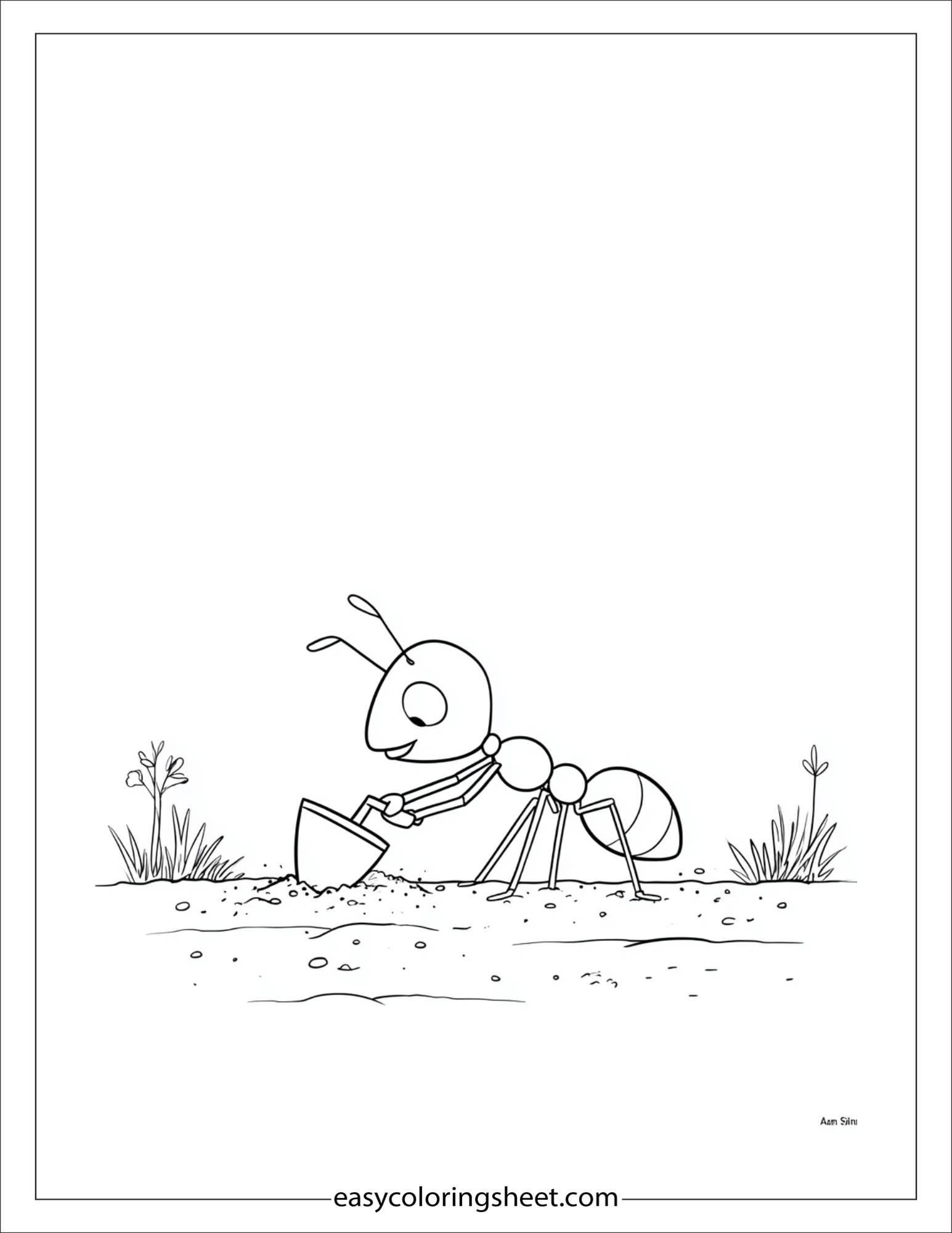 The Busy Ant digging ground