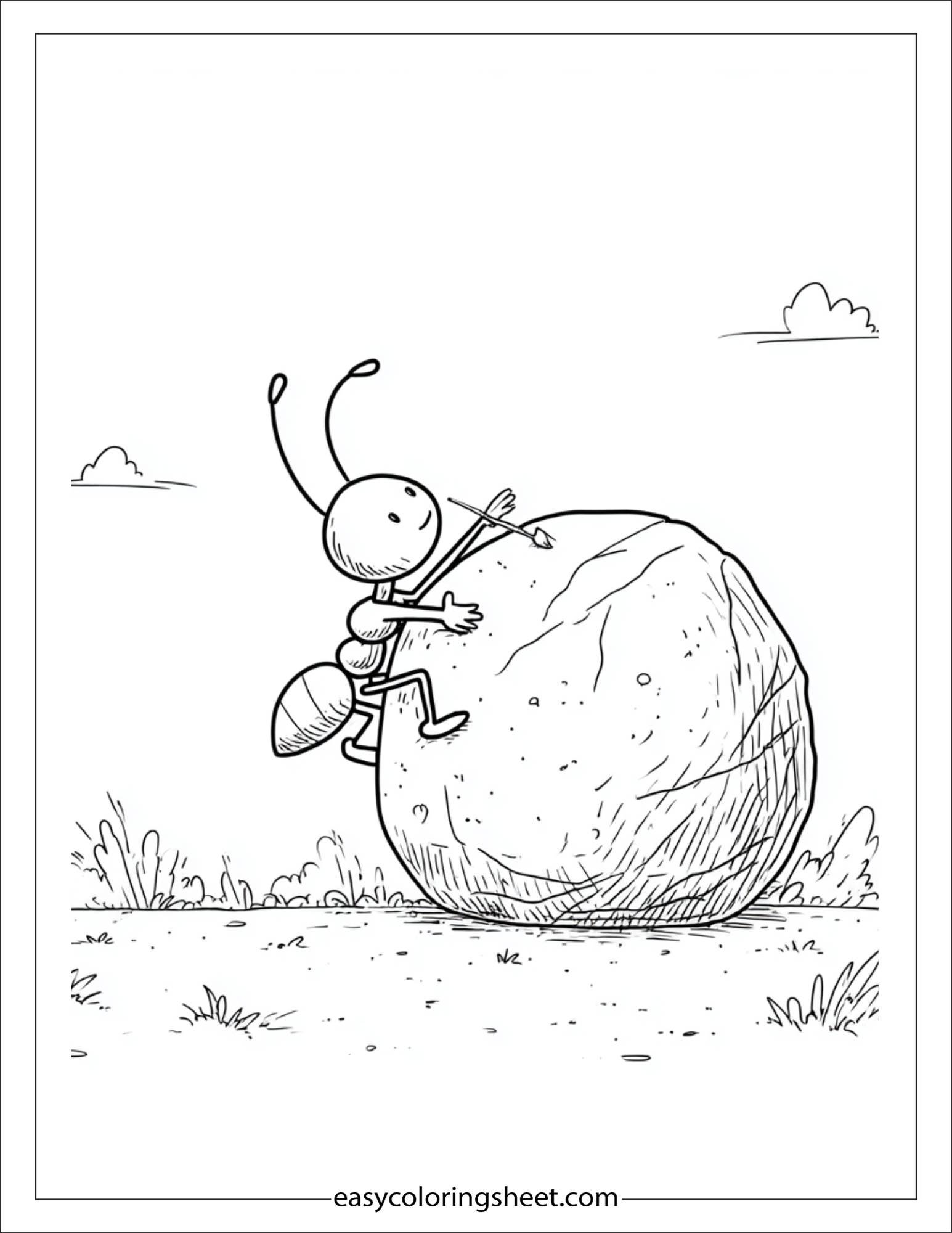 The Busy Ant painting rock