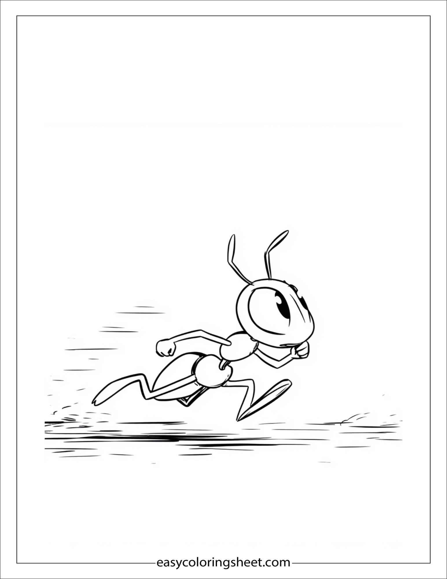 The Busy Ant running fast