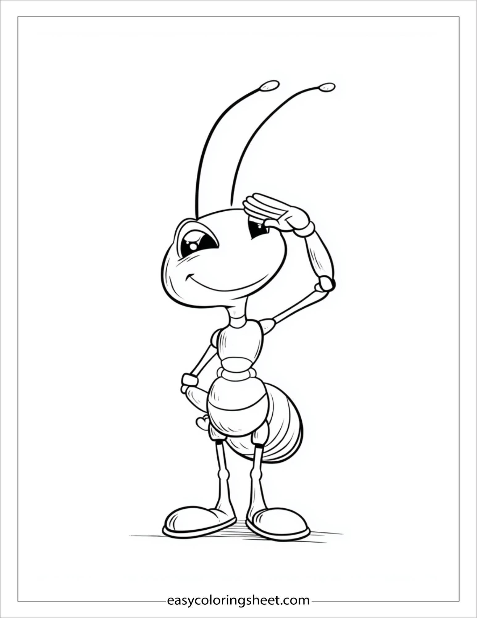 The Busy Ant saluting