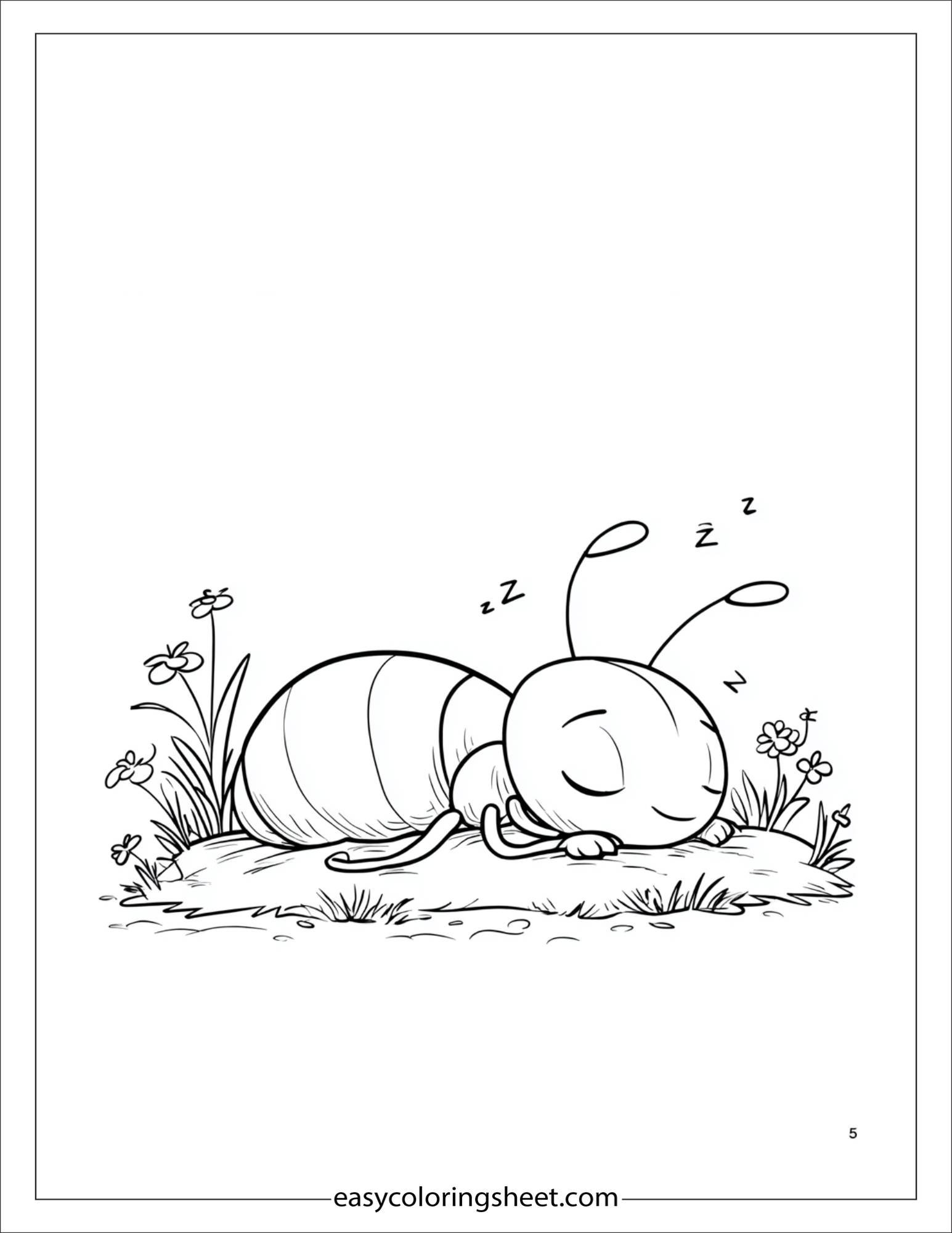 The Busy Ant sleeping