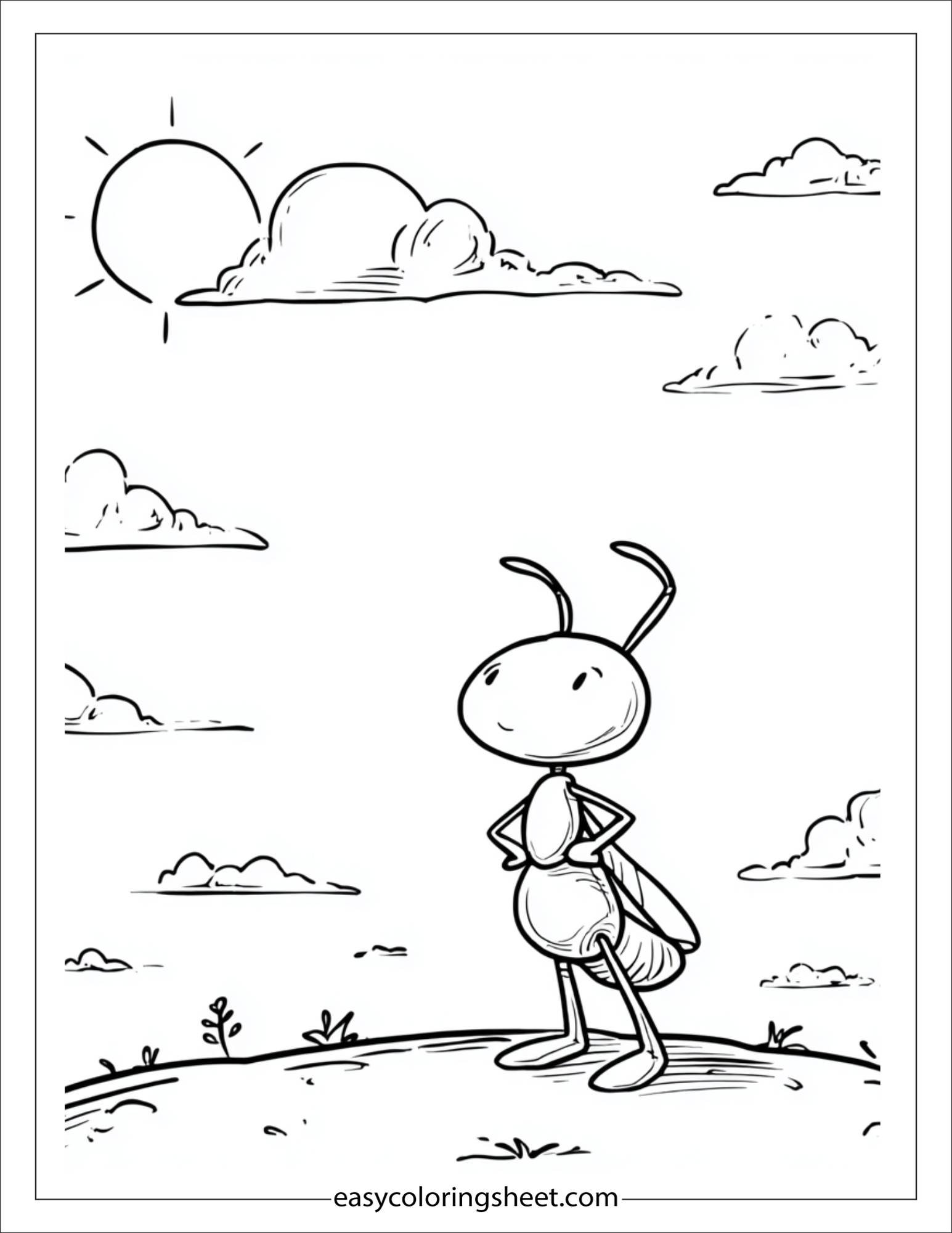 The Busy Ant watching sky