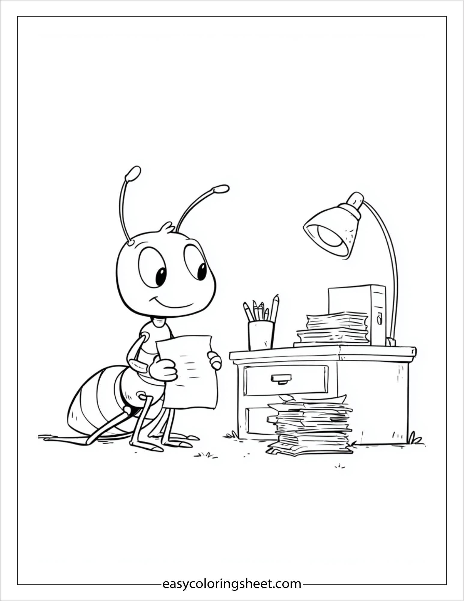 The Busy Ant writing notes