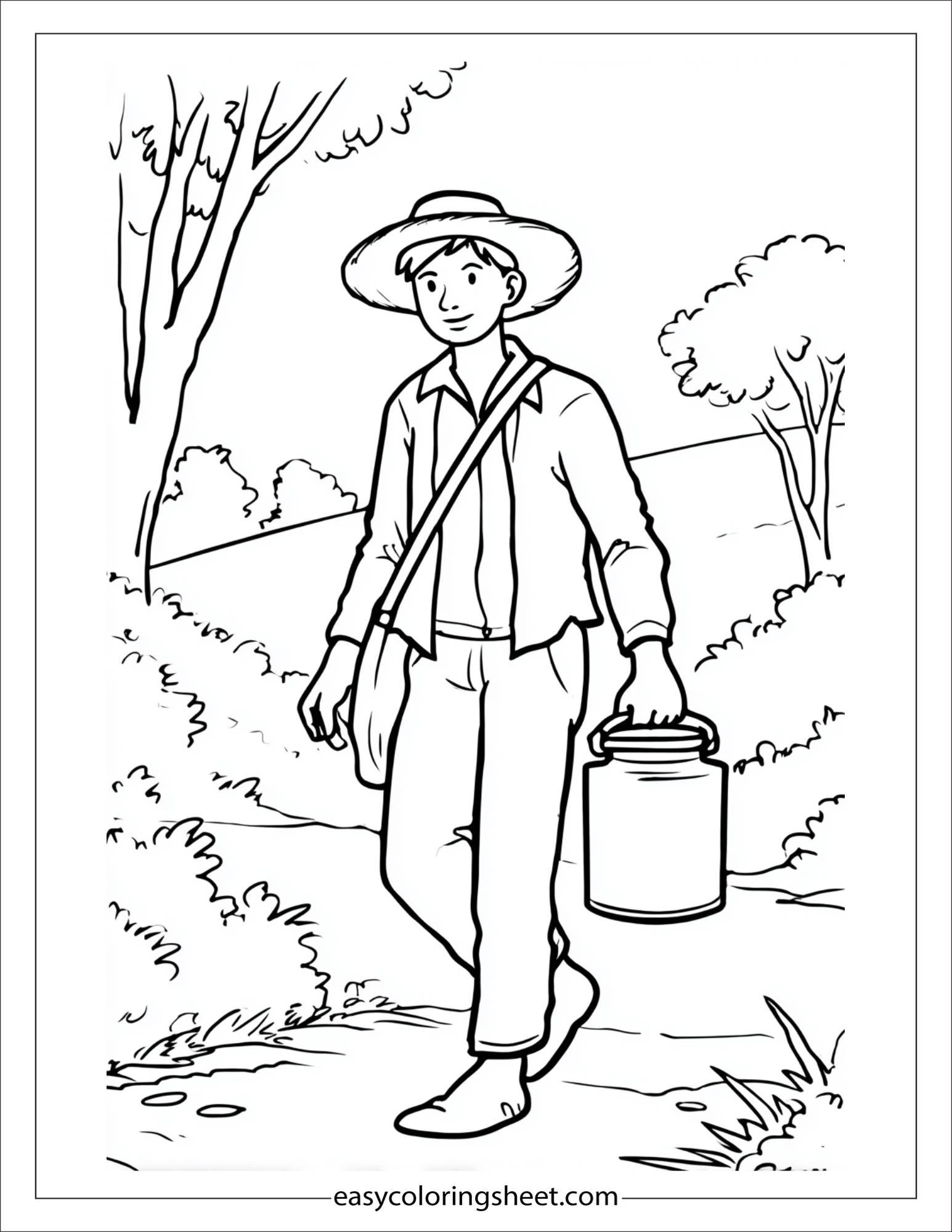 The Farmer carrying a milk can