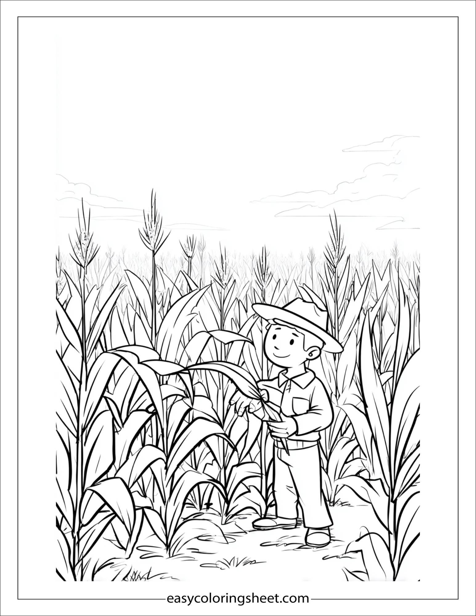 The Farmer harvesting corn