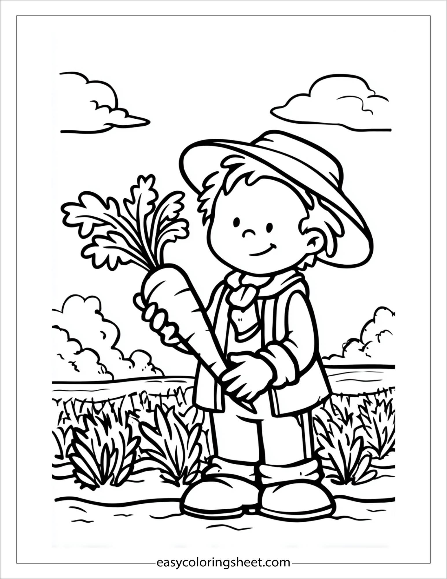The Farmer holding a carrot