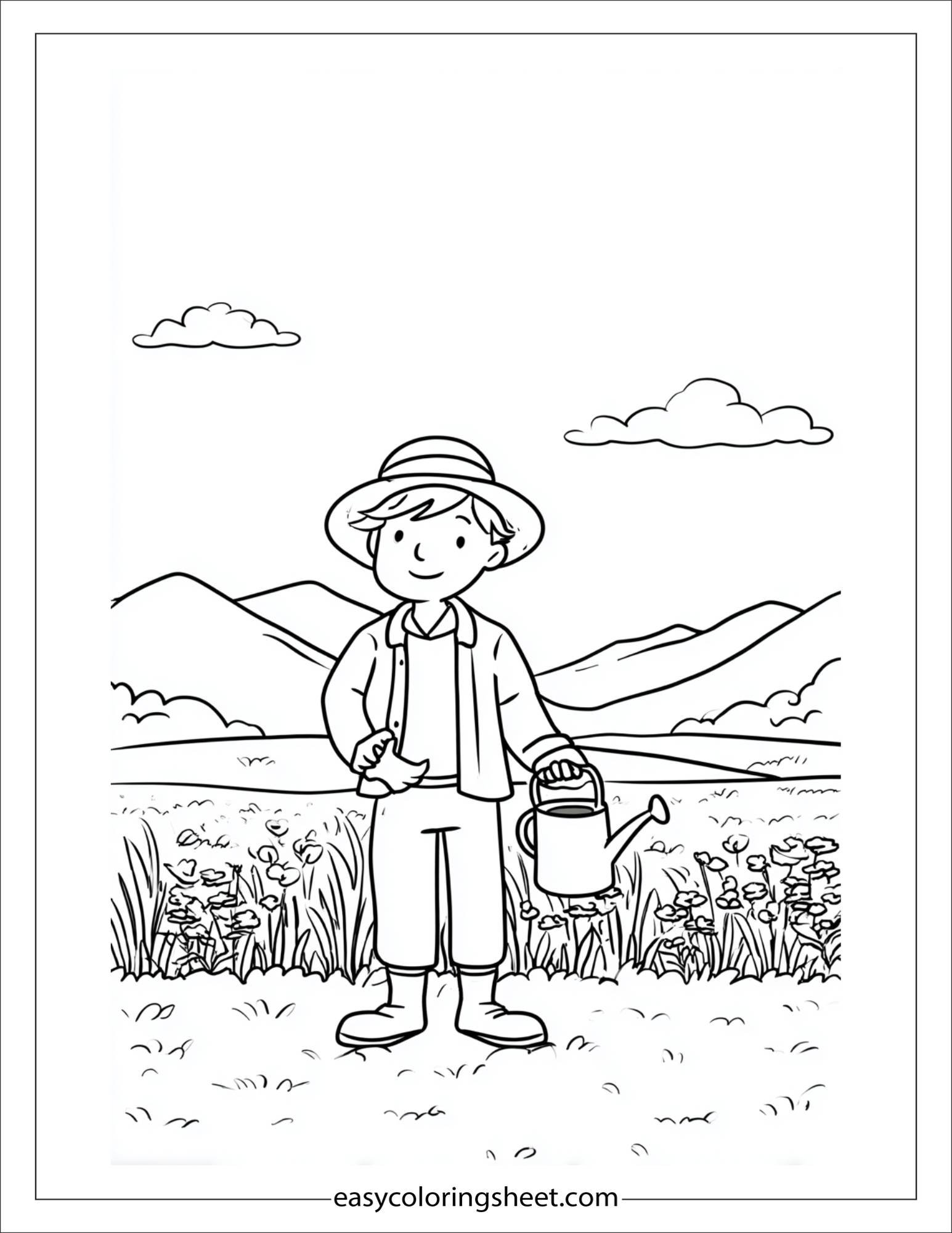 The Farmer holding a watering can