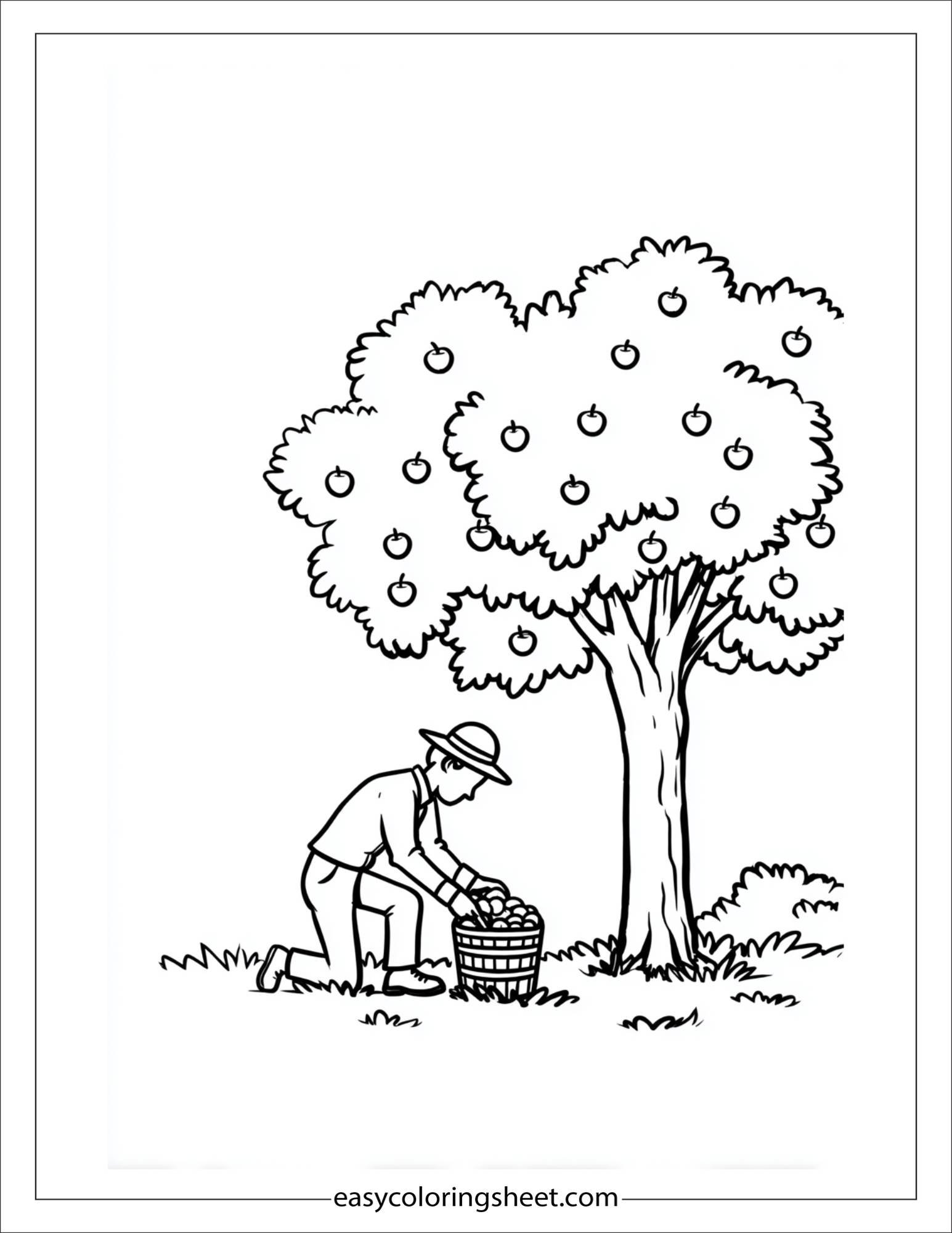 The Farmer picking apples