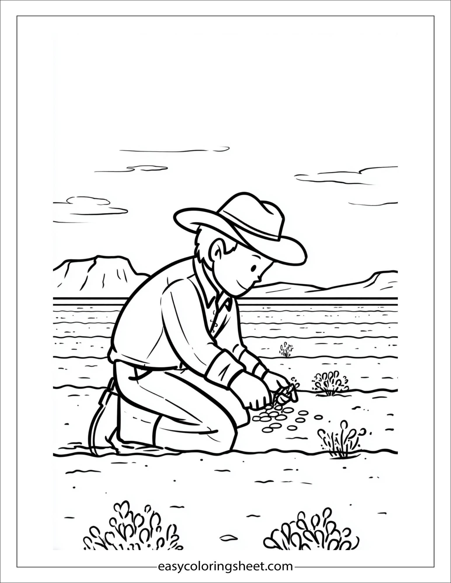 The Farmer planting seeds