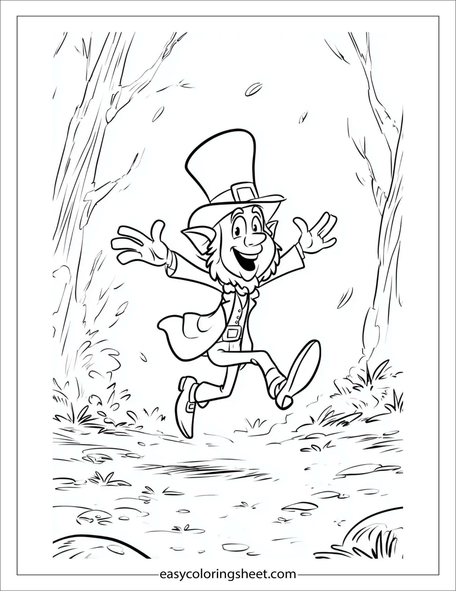 The Leprechaun dancing with joy