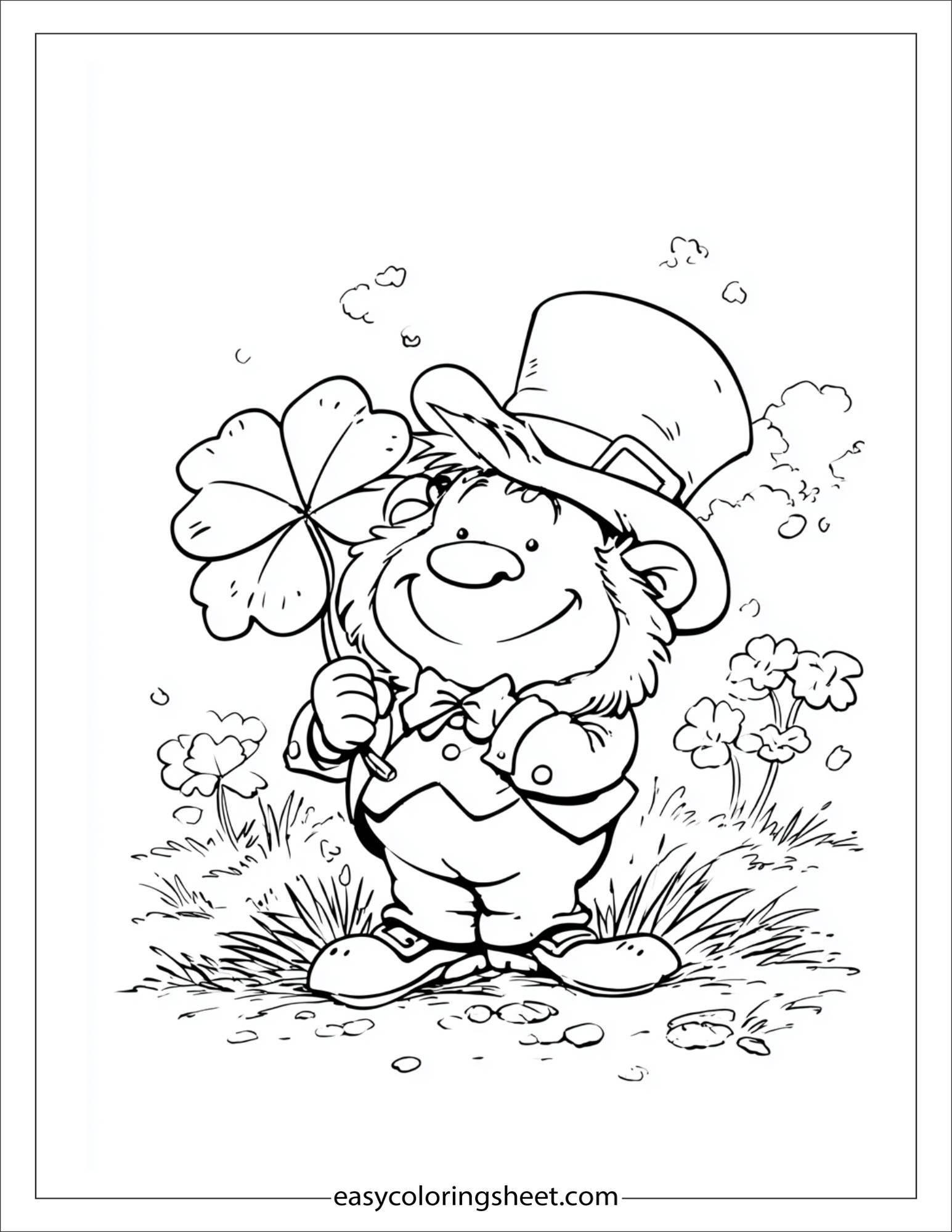 The Leprechaun hugging a shamrock