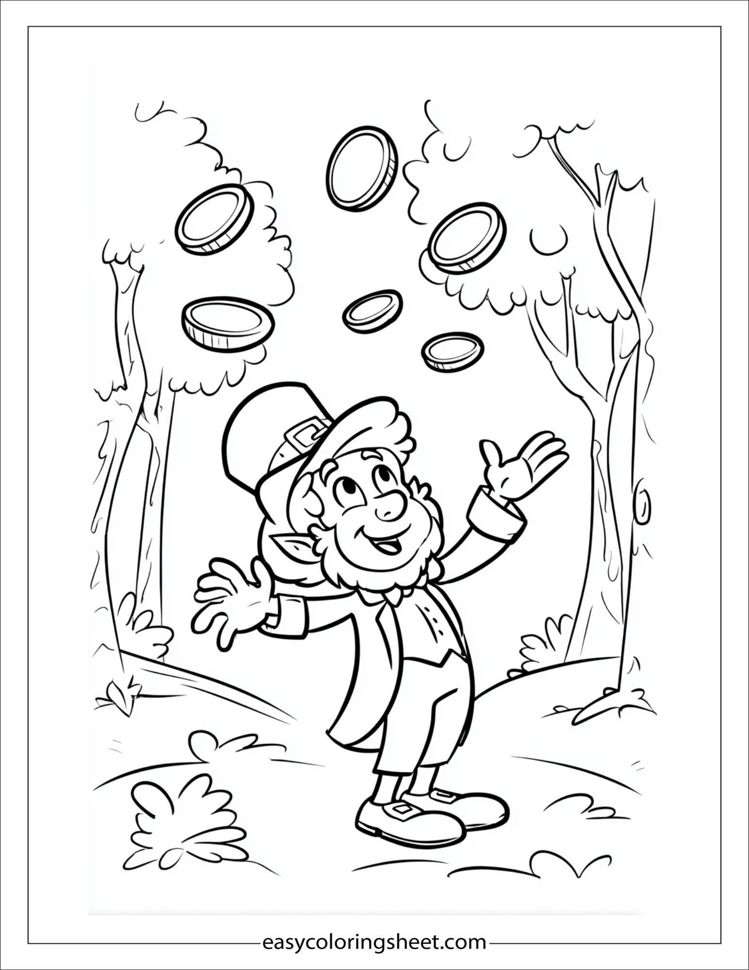 The Leprechaun juggling gold coins