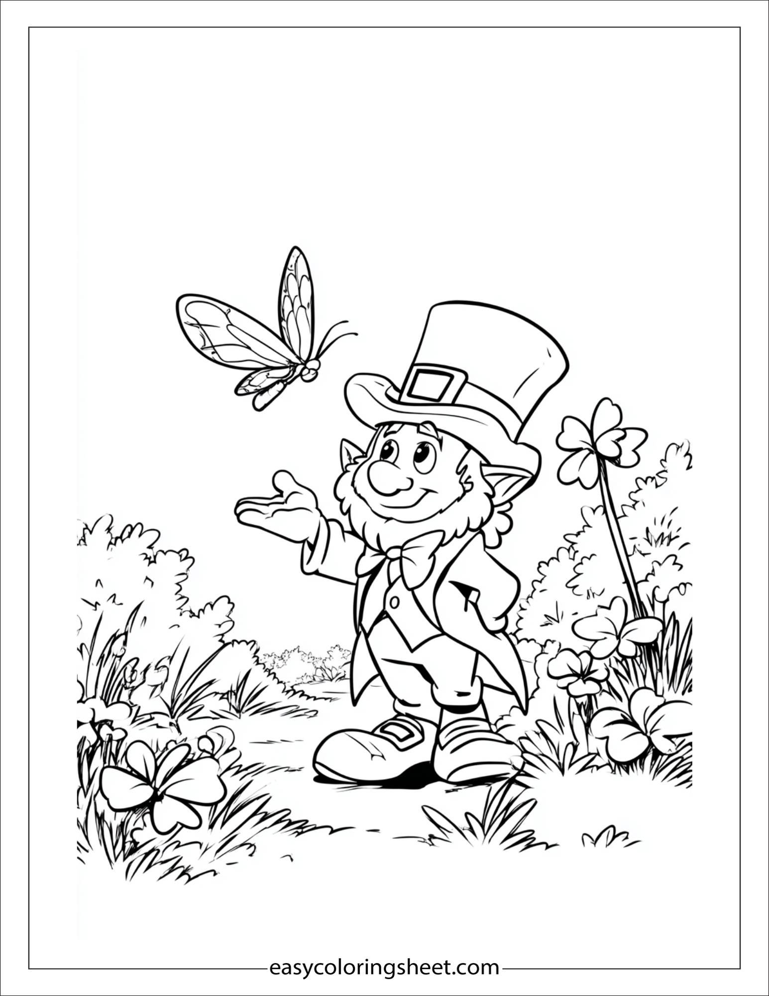 The Leprechaun playing with butterfly
