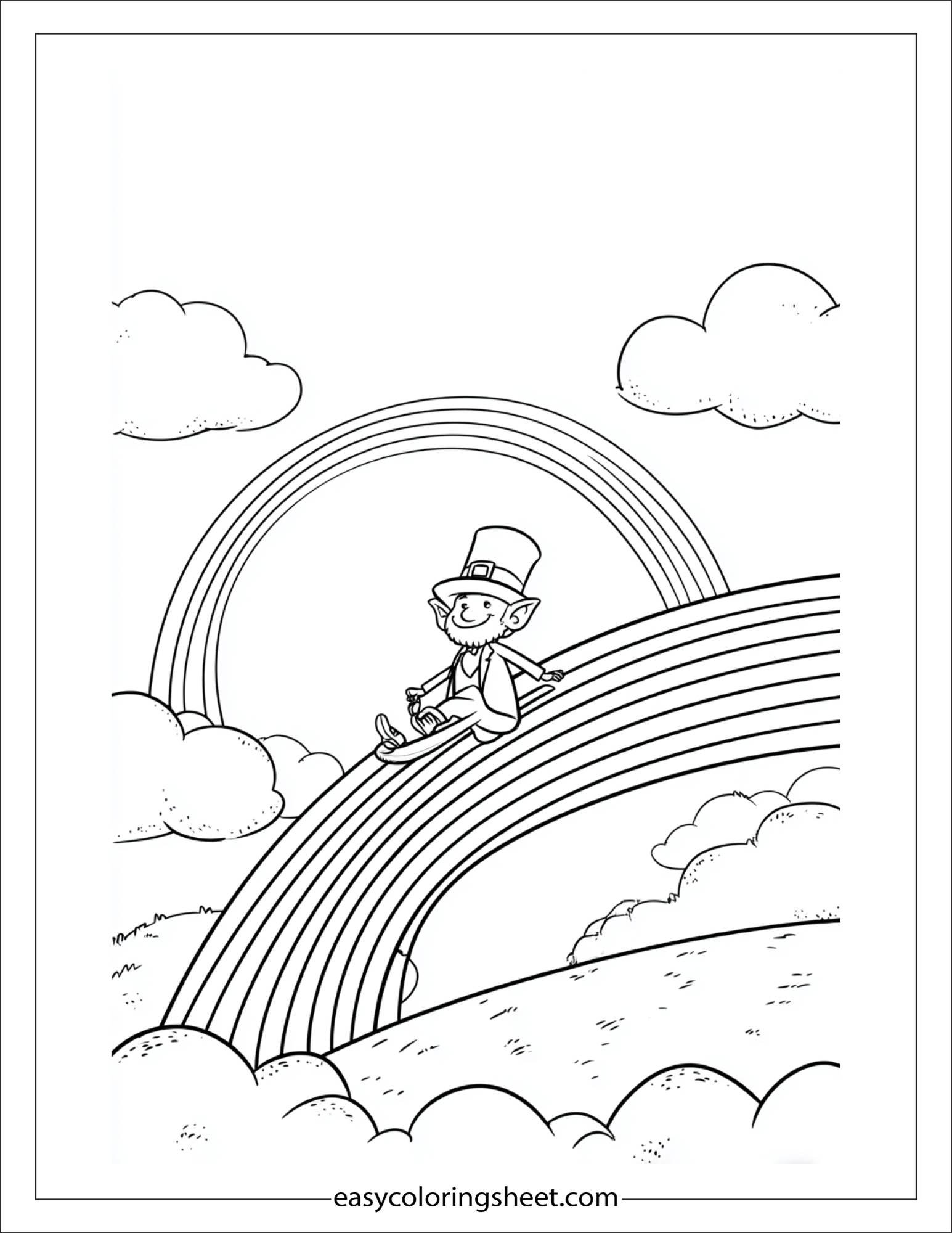 The Leprechaun riding a rainbow