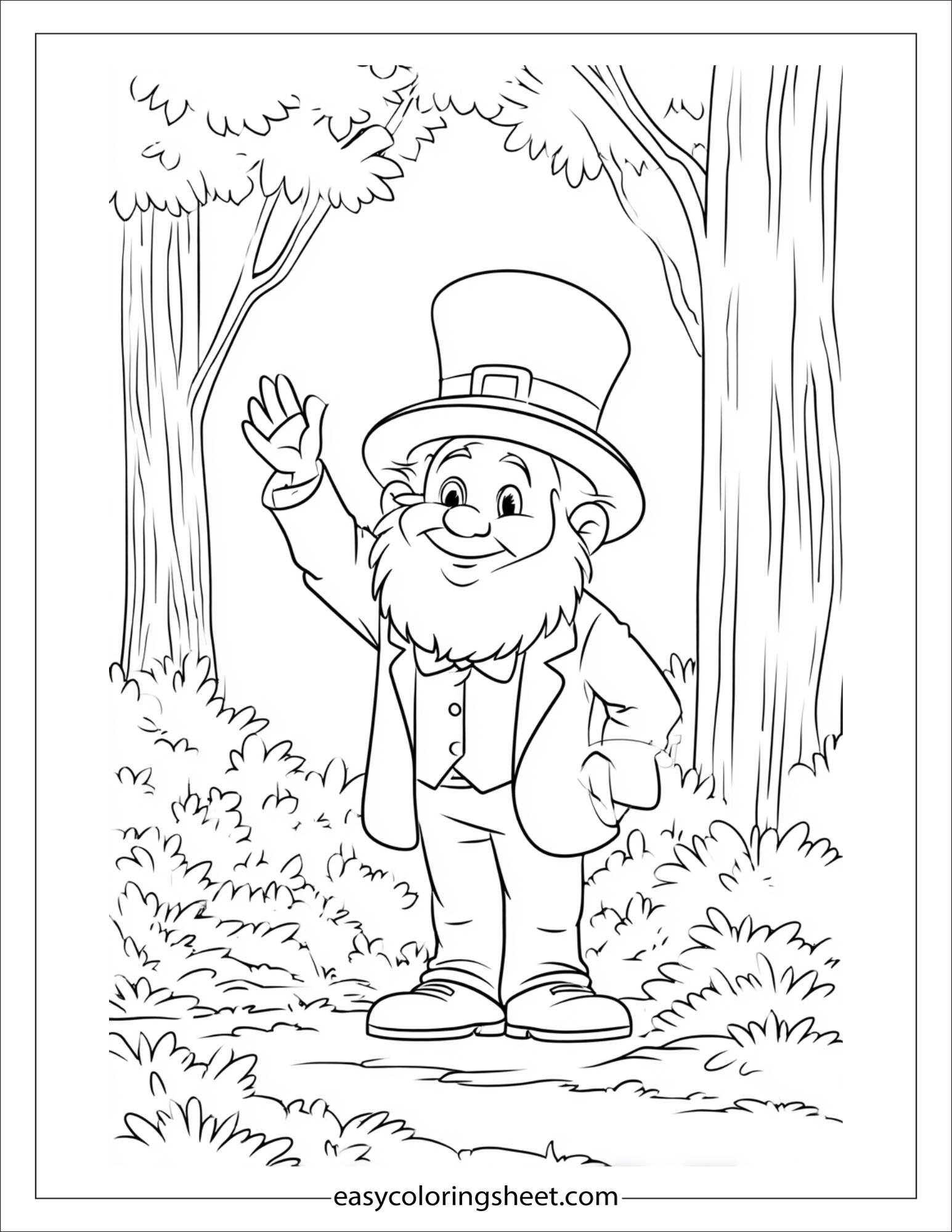The Leprechaun waving happily