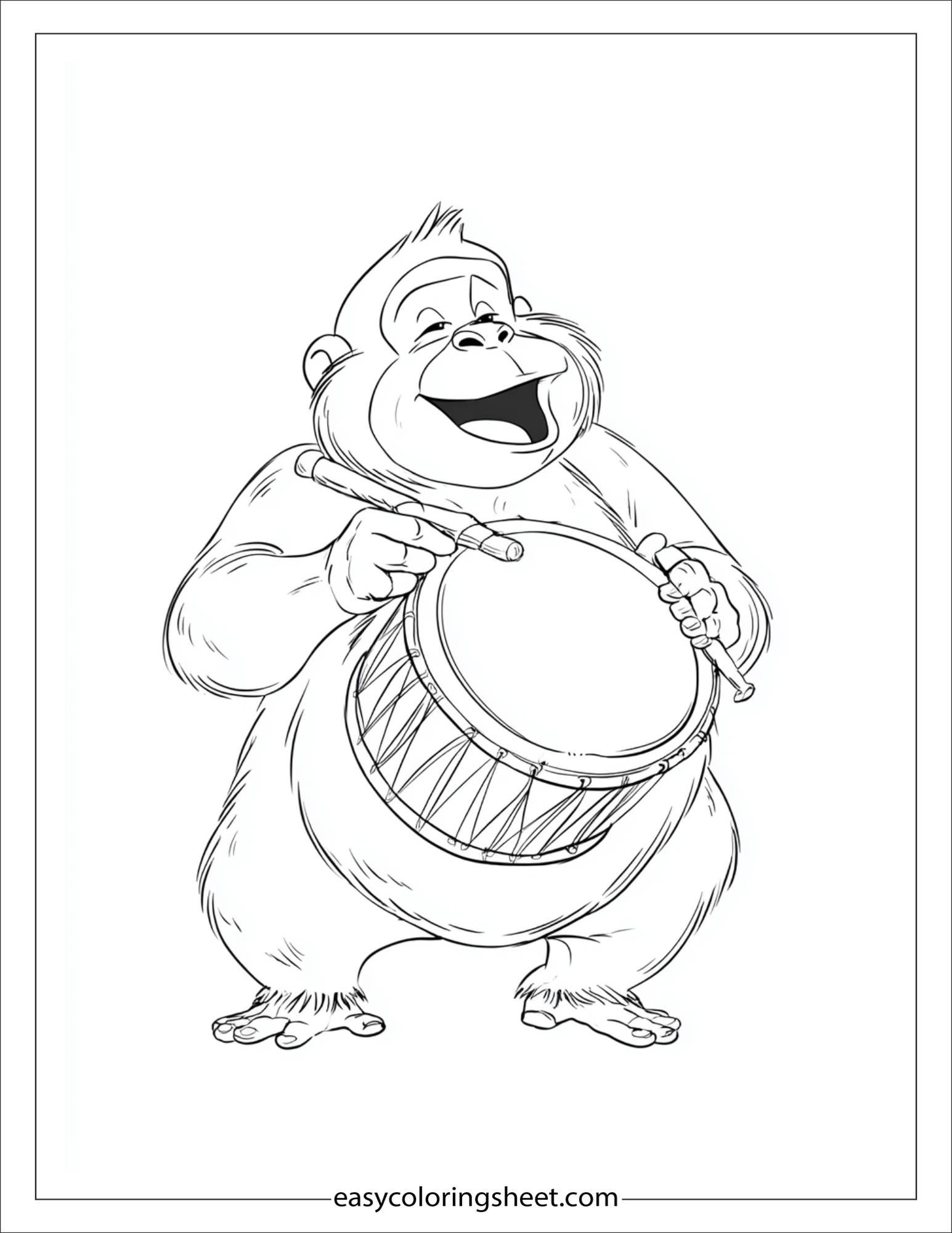 The Mischievous Monkey drumming on belly