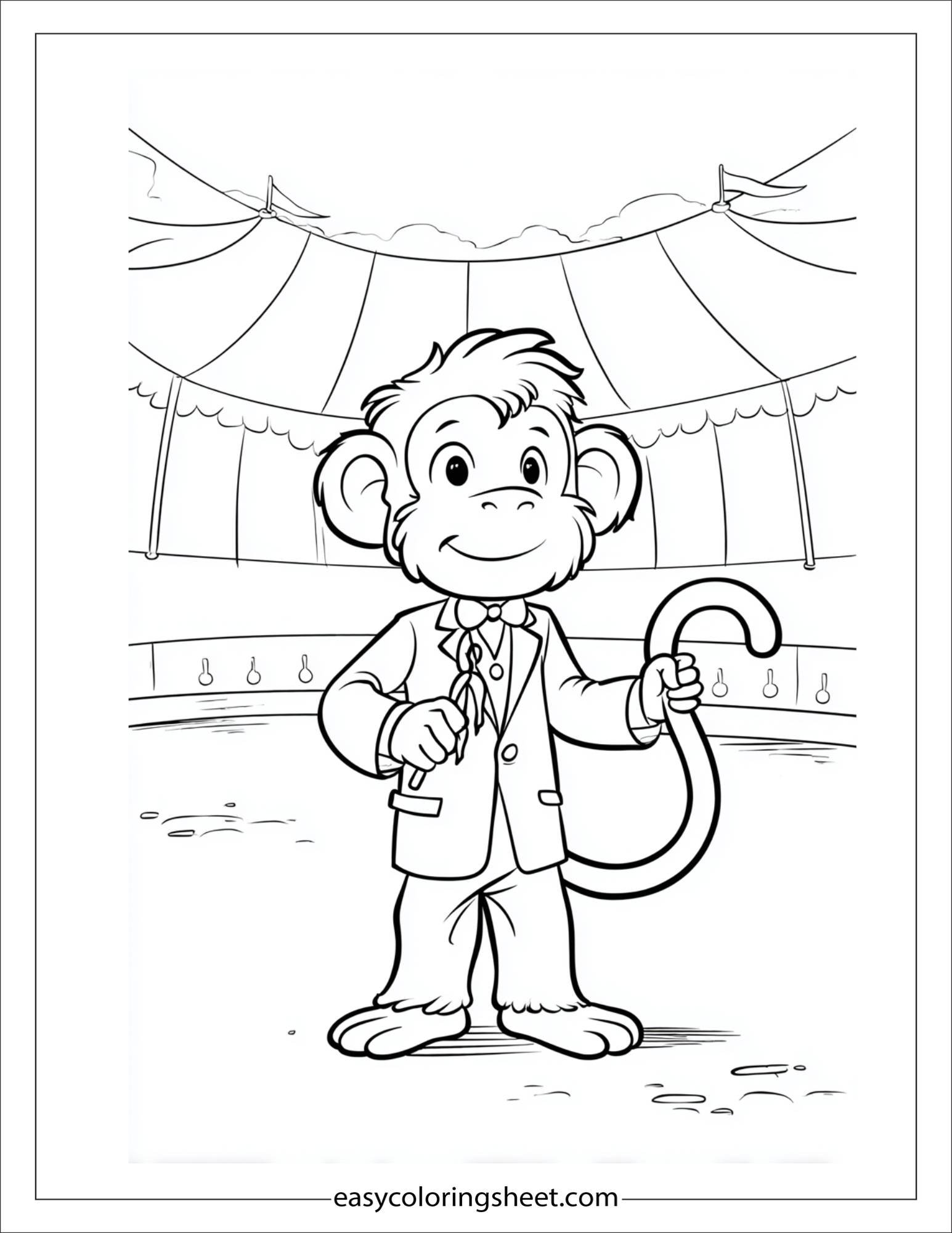 The Mischievous Monkey playing with tail