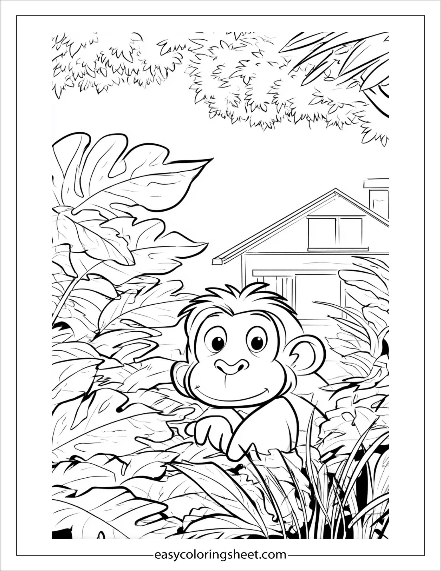 The Mischievous Monkey sneaking quietly