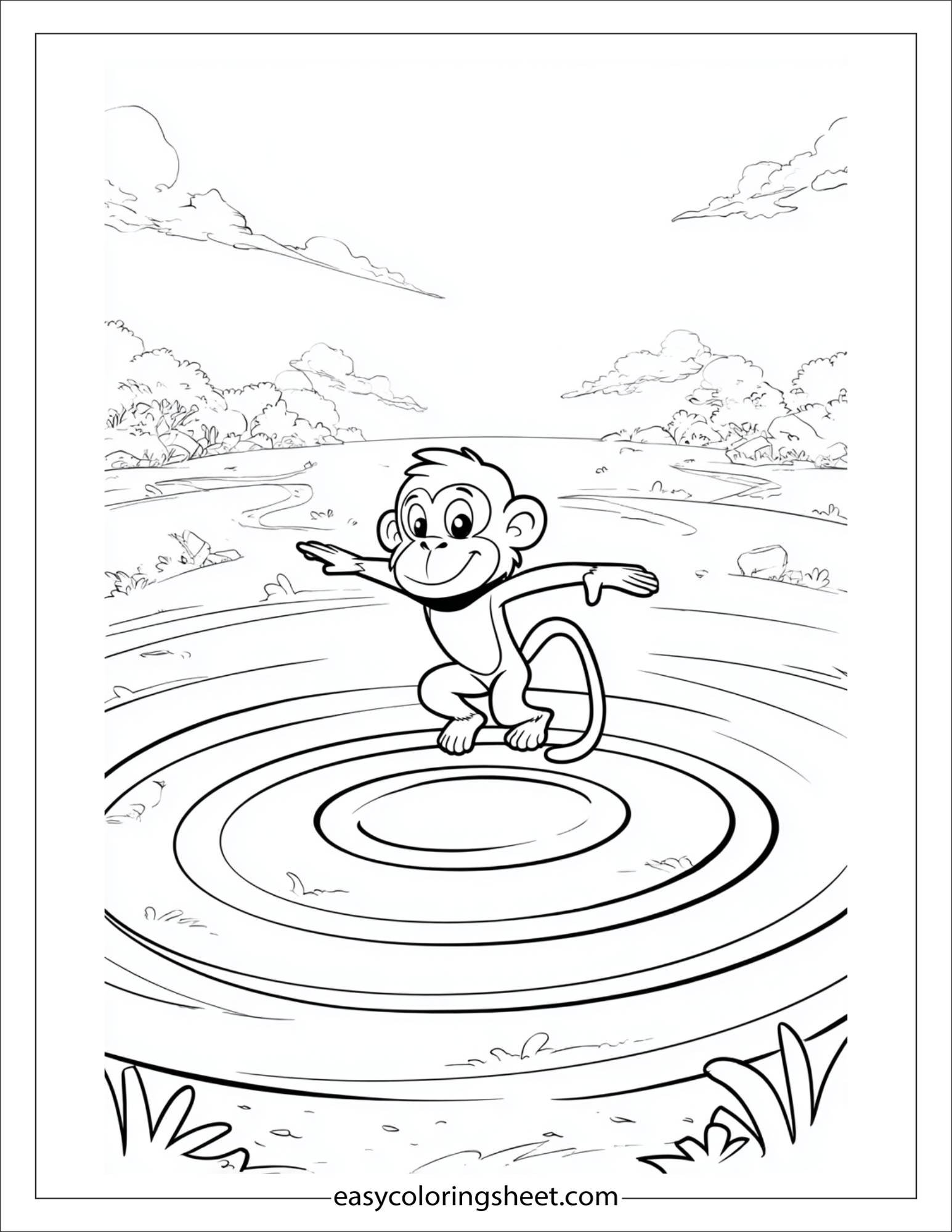 The Mischievous Monkey spinning around