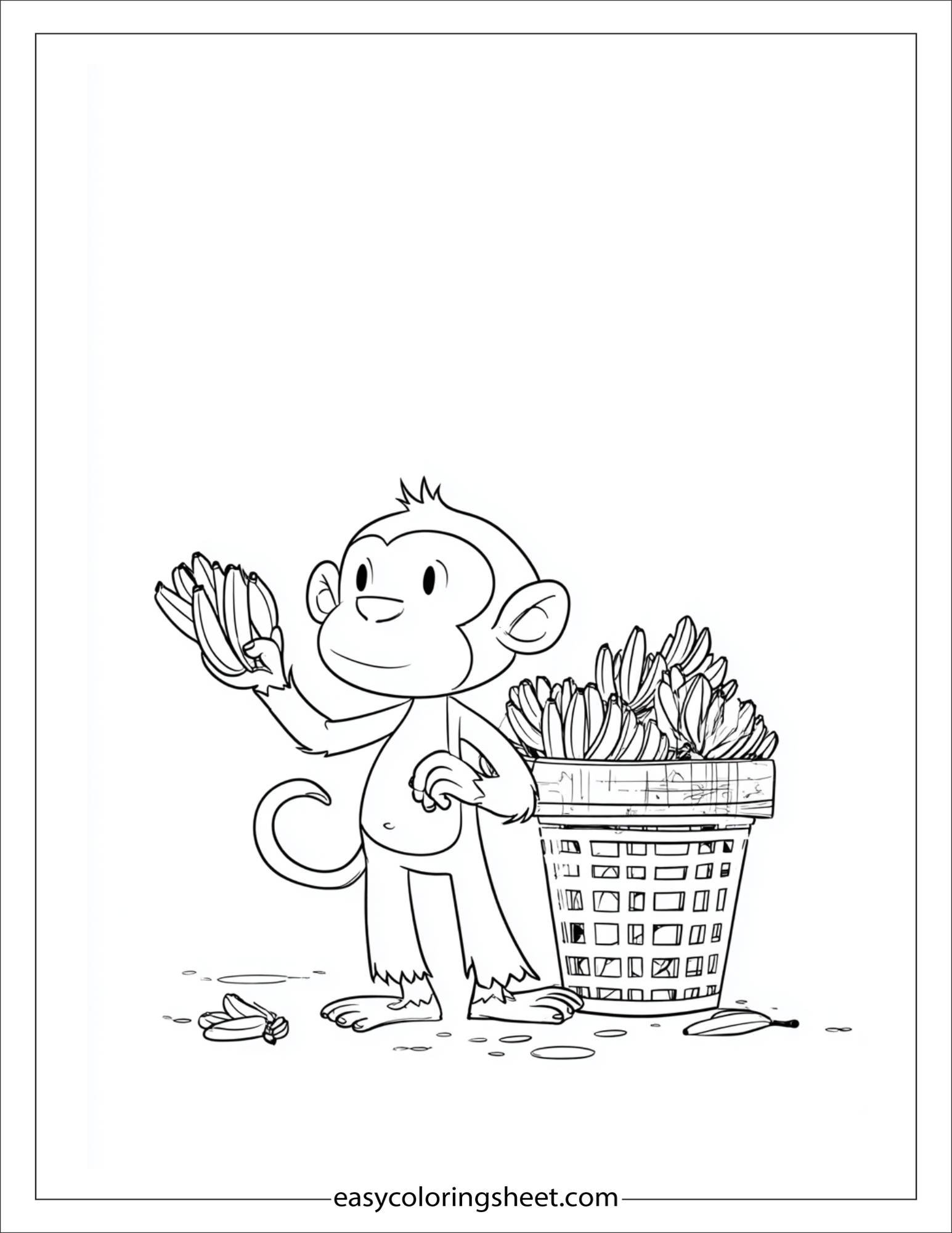 The Mischievous Monkey stealing a banana