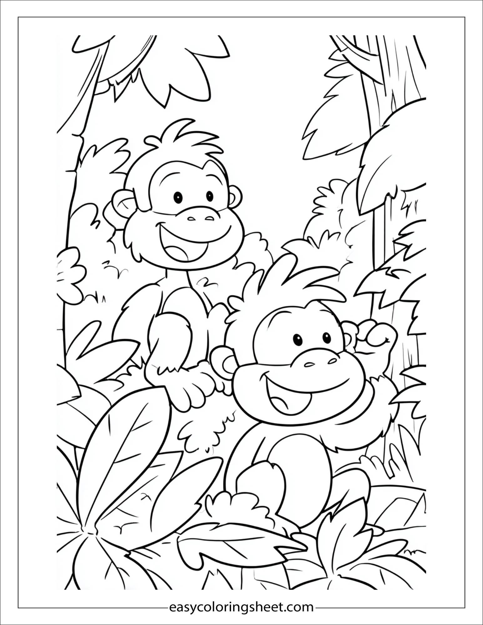 The Mischievous Monkey tickling another monkey