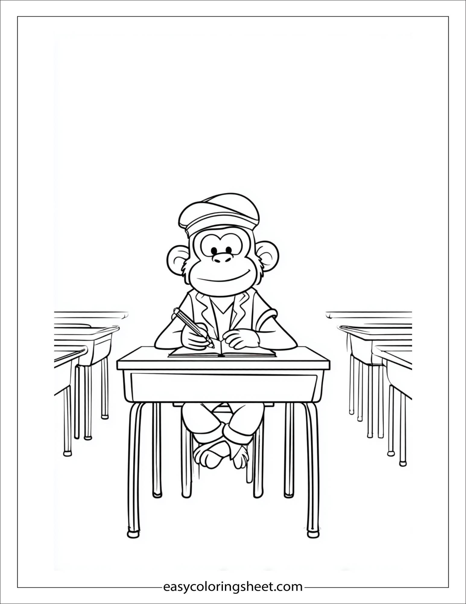 The Mischievous Monkey wearing a hat