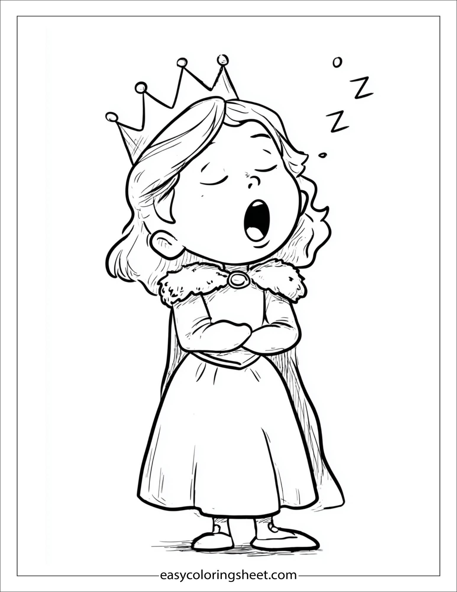 The Princess yawning