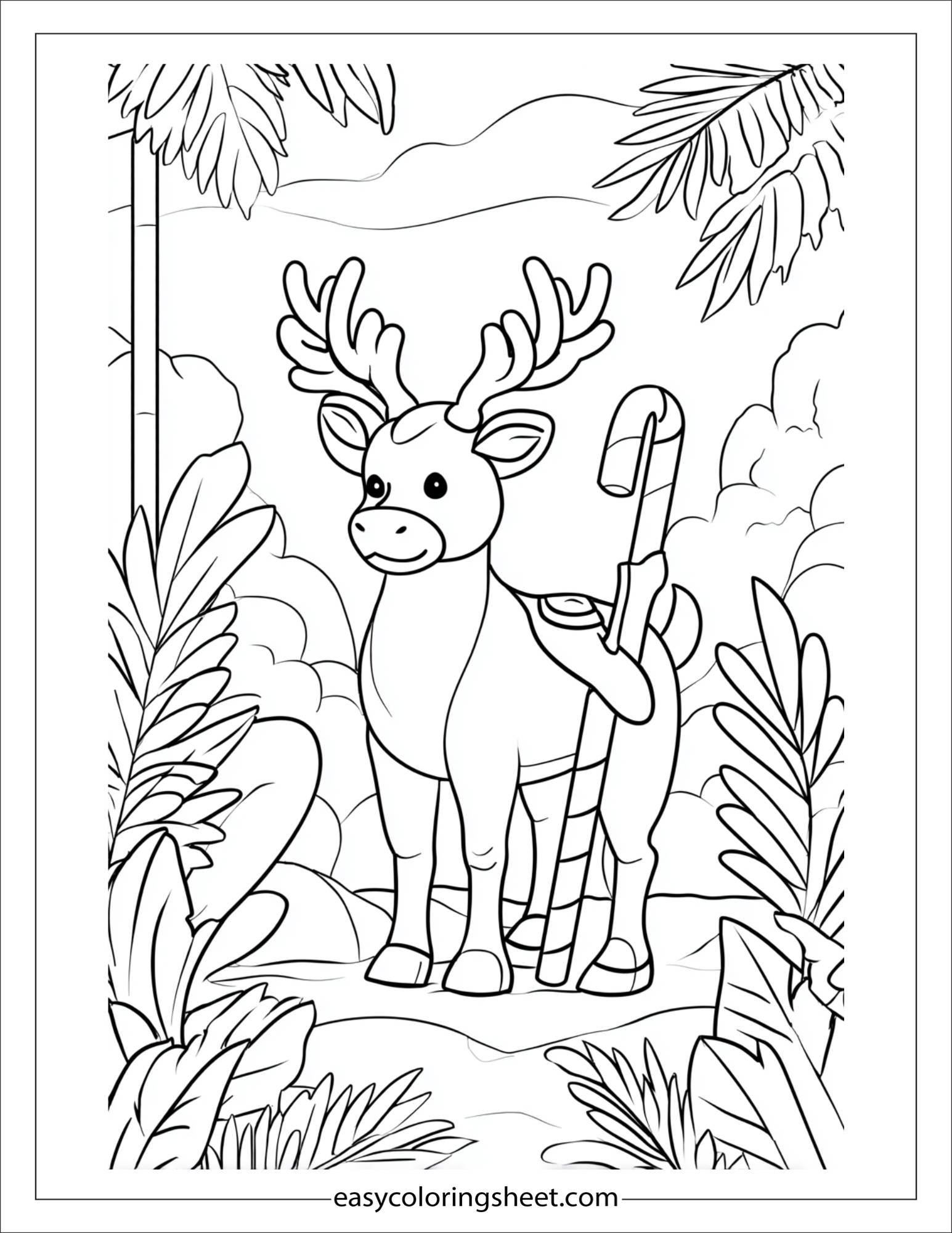The Reindeer carrying candy cane