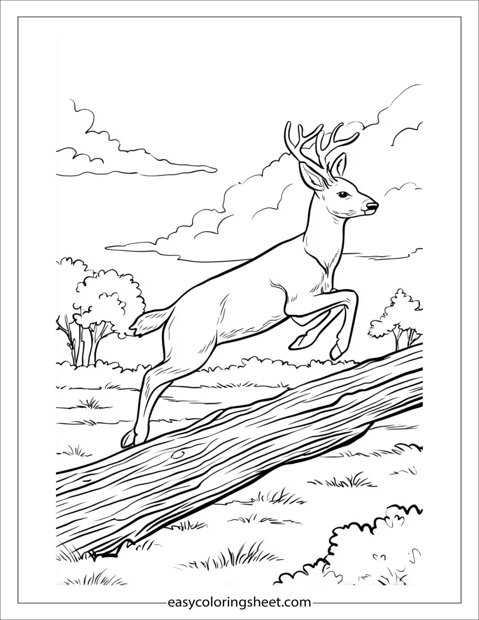 The Reindeer jumping over log