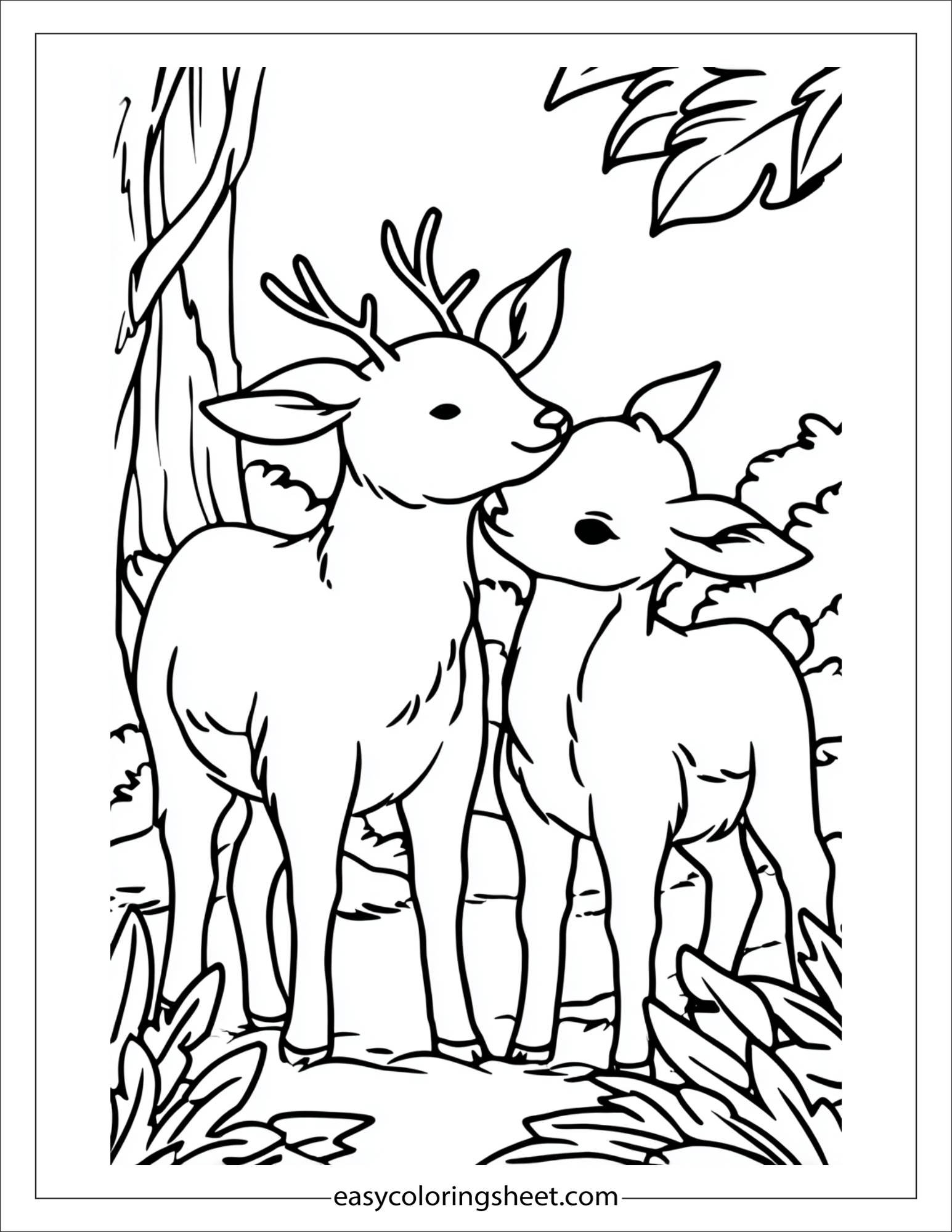 The Reindeer nuzzling a friend