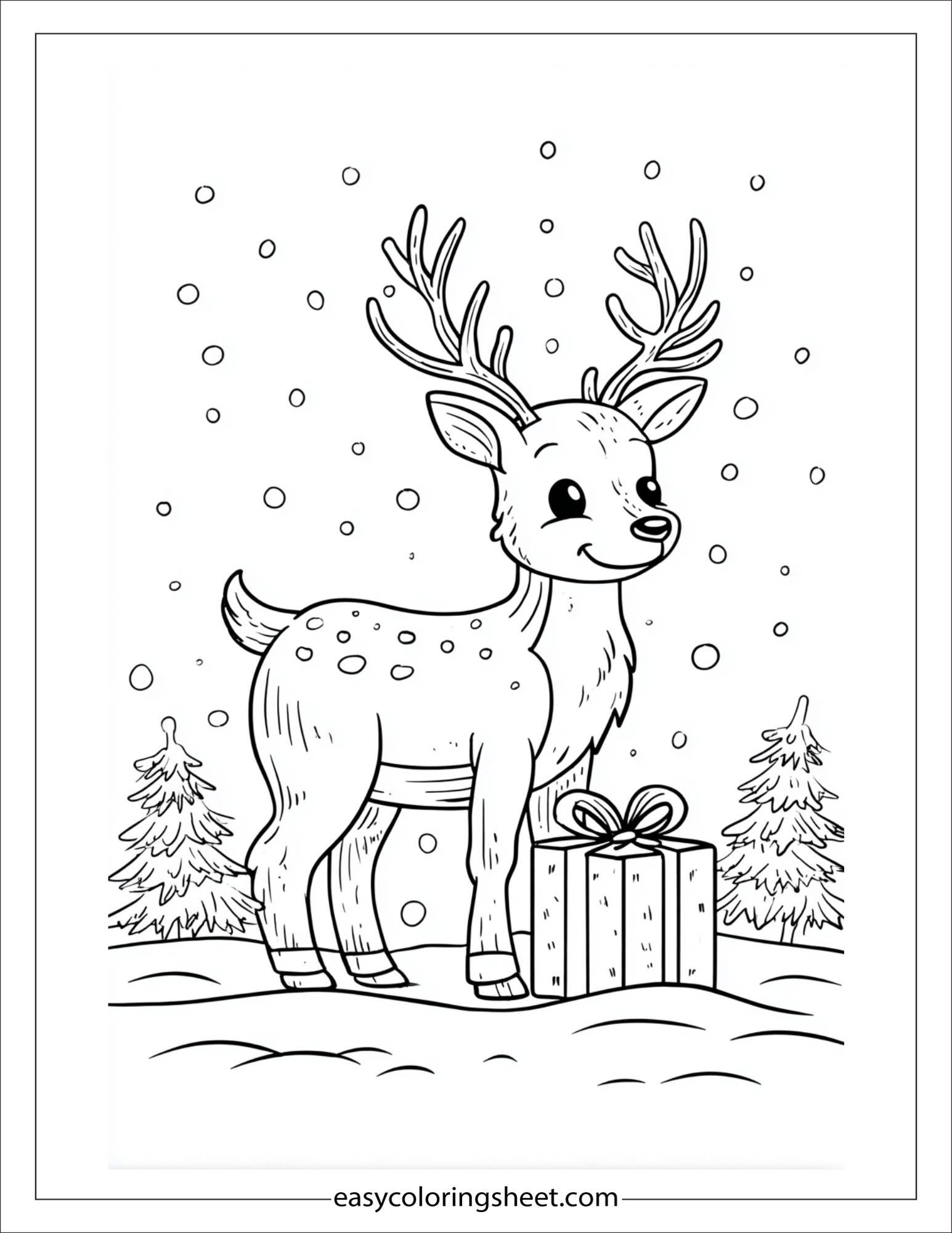 The Reindeer posing with gift box