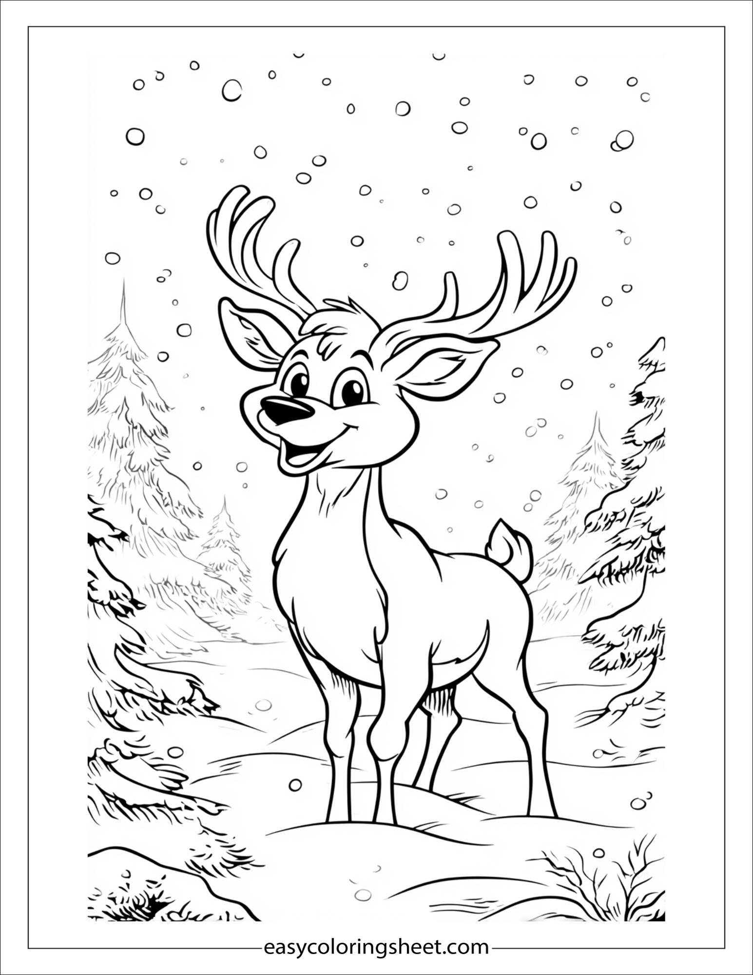 The Reindeer smiling with wide eyes