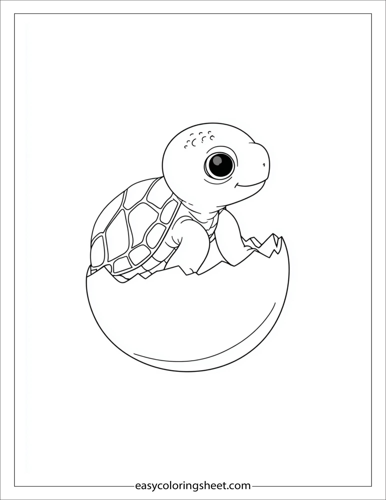 The Sea Turtle hatching from egg