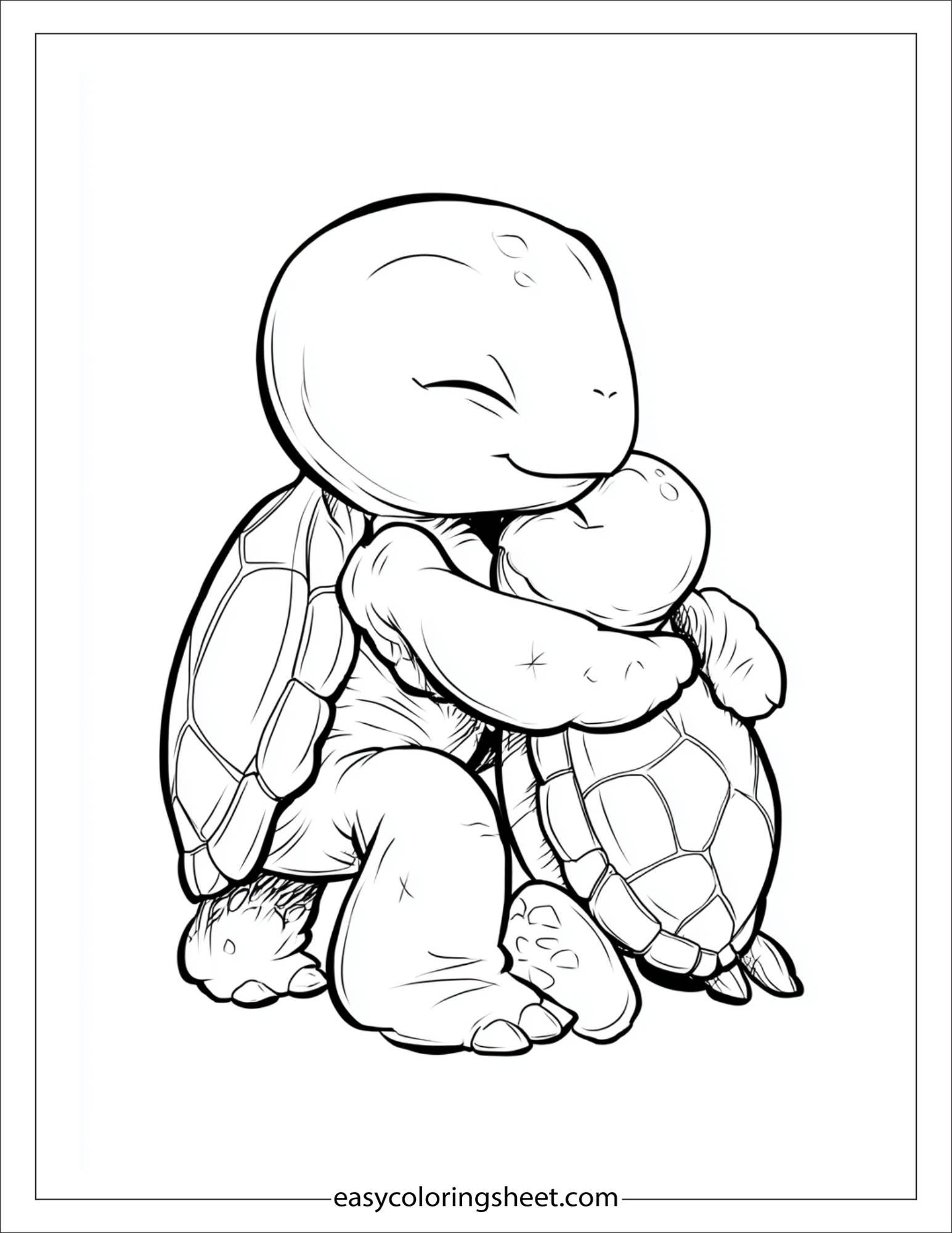 The Sea Turtle hugging baby turtle