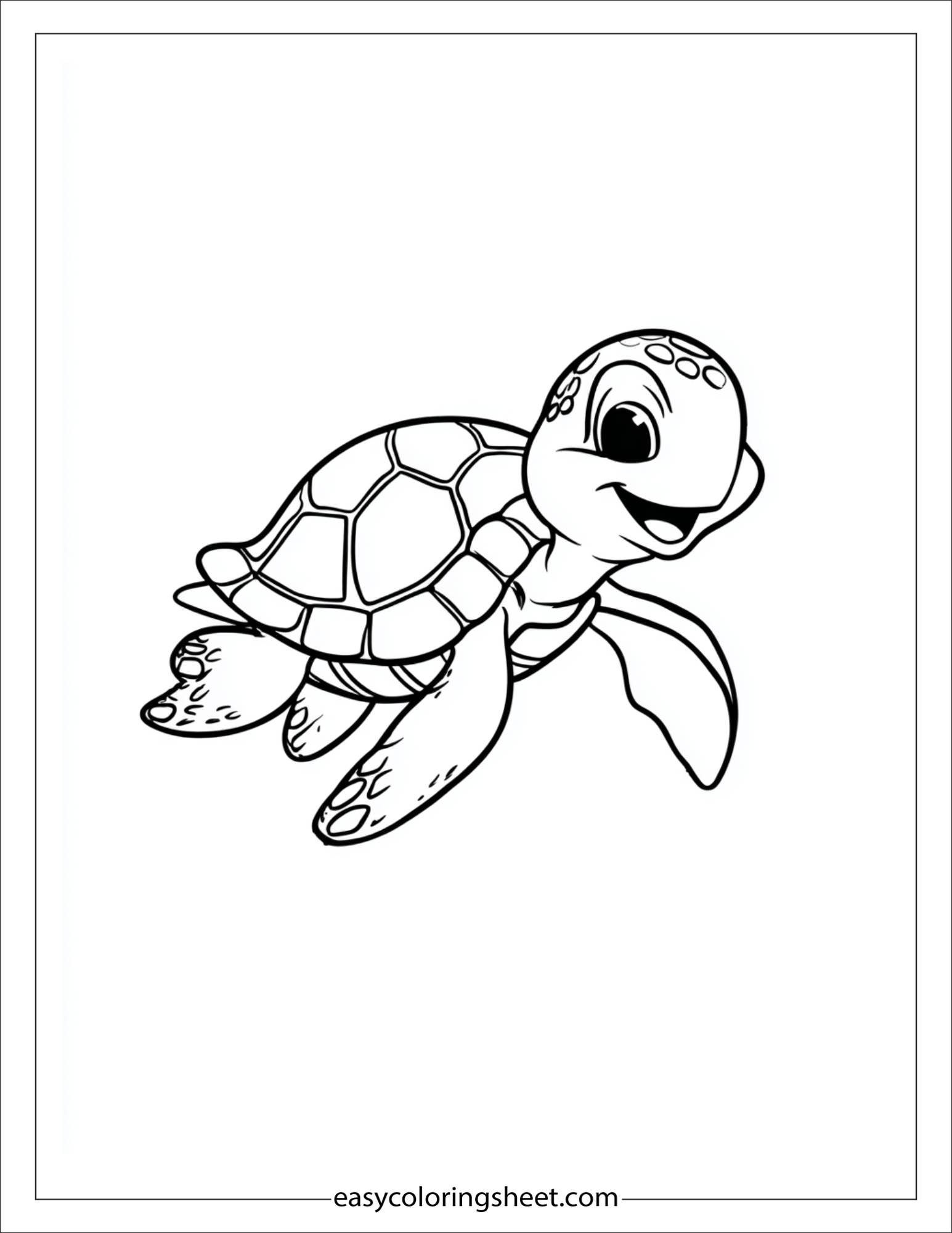 The Sea Turtle smiling gently