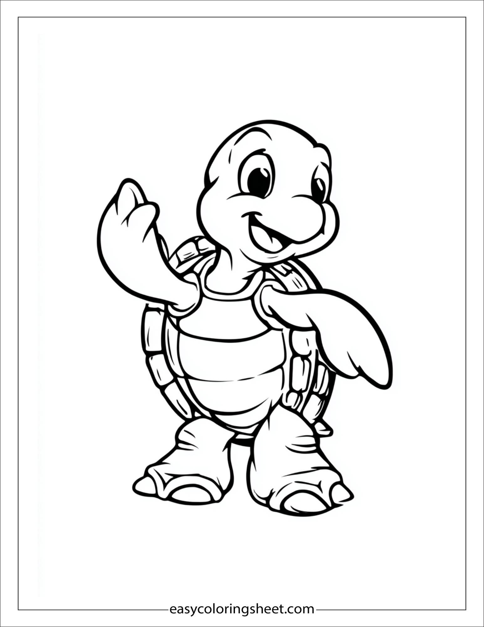 The Sea Turtle waving flipper