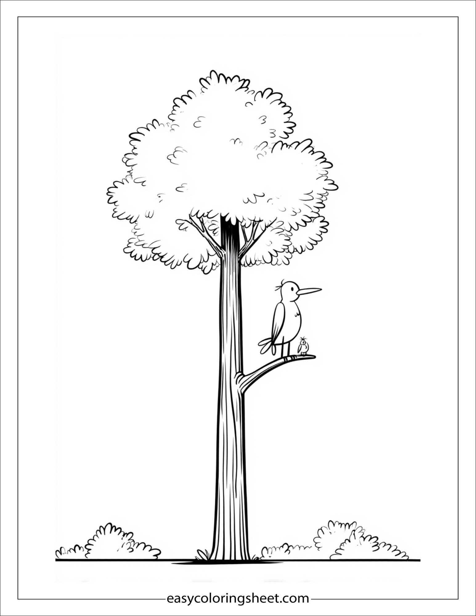 The Tall Tree carrying bird on branch
