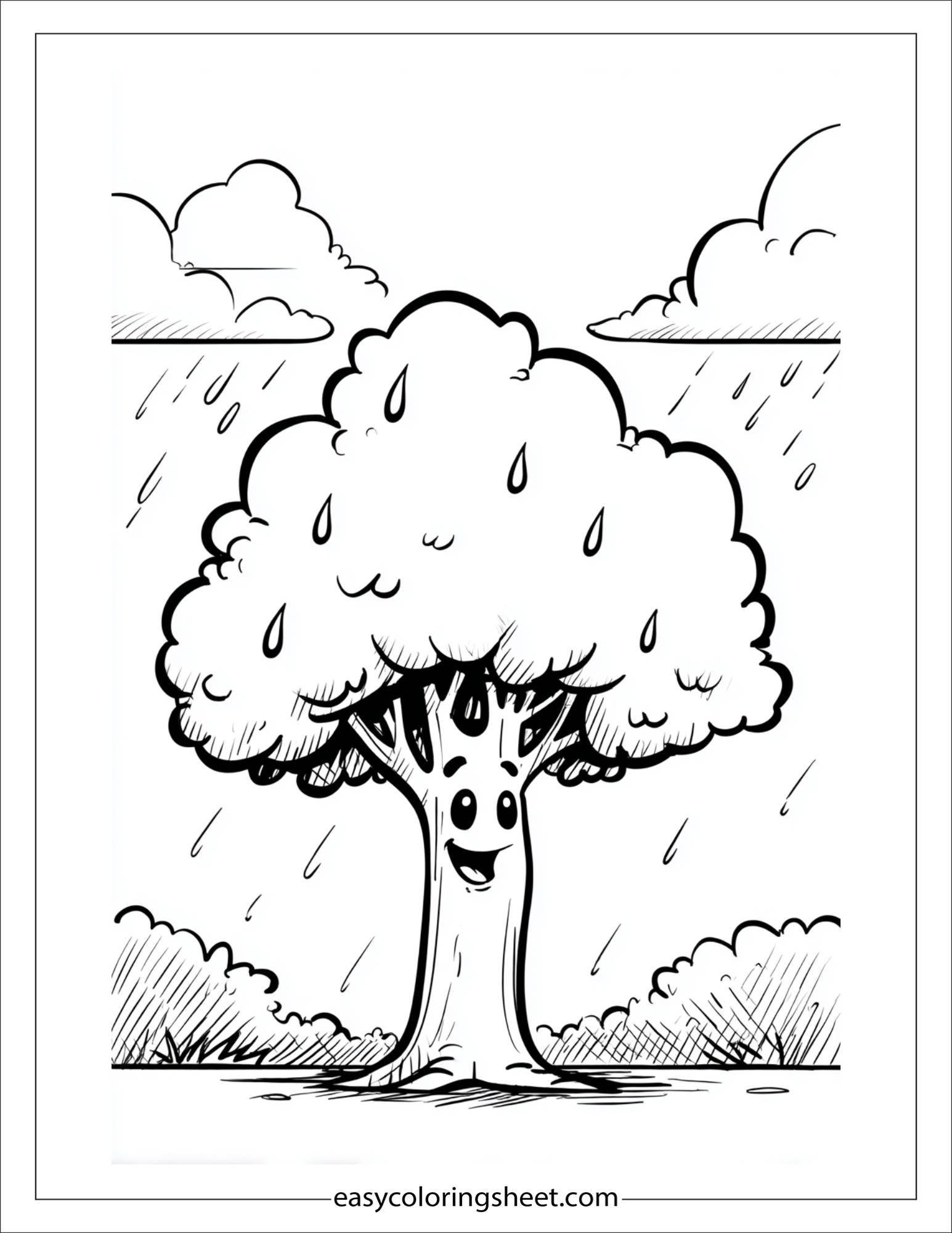 The Tall Tree catching raindrops