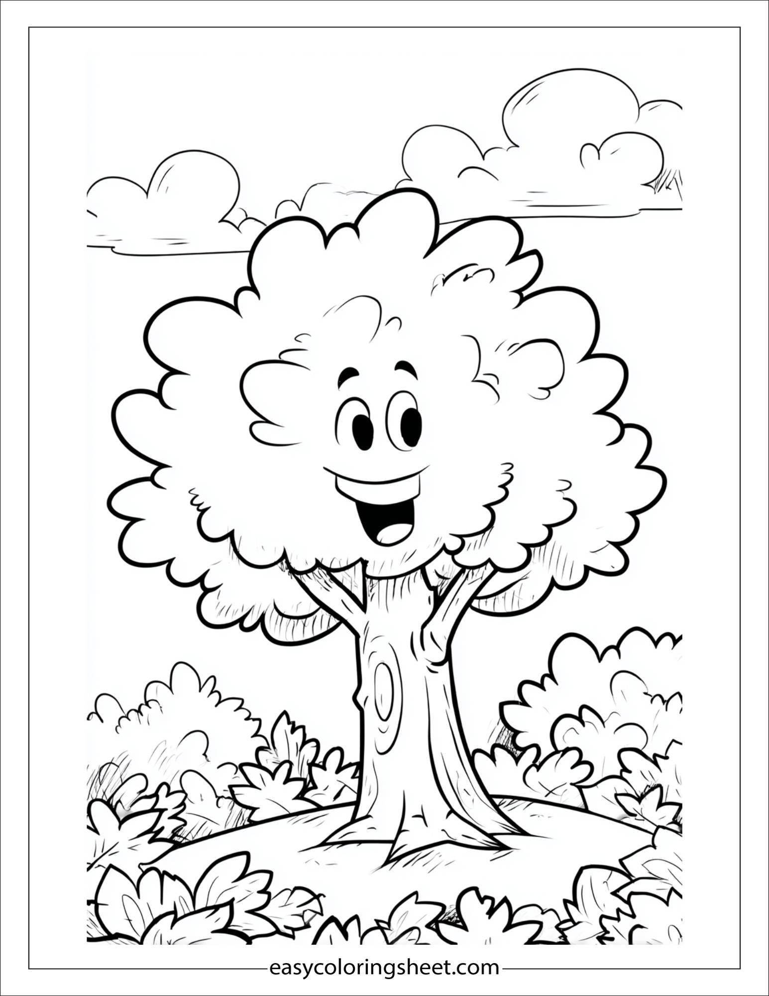 The Tall Tree laughing in autumn leaves